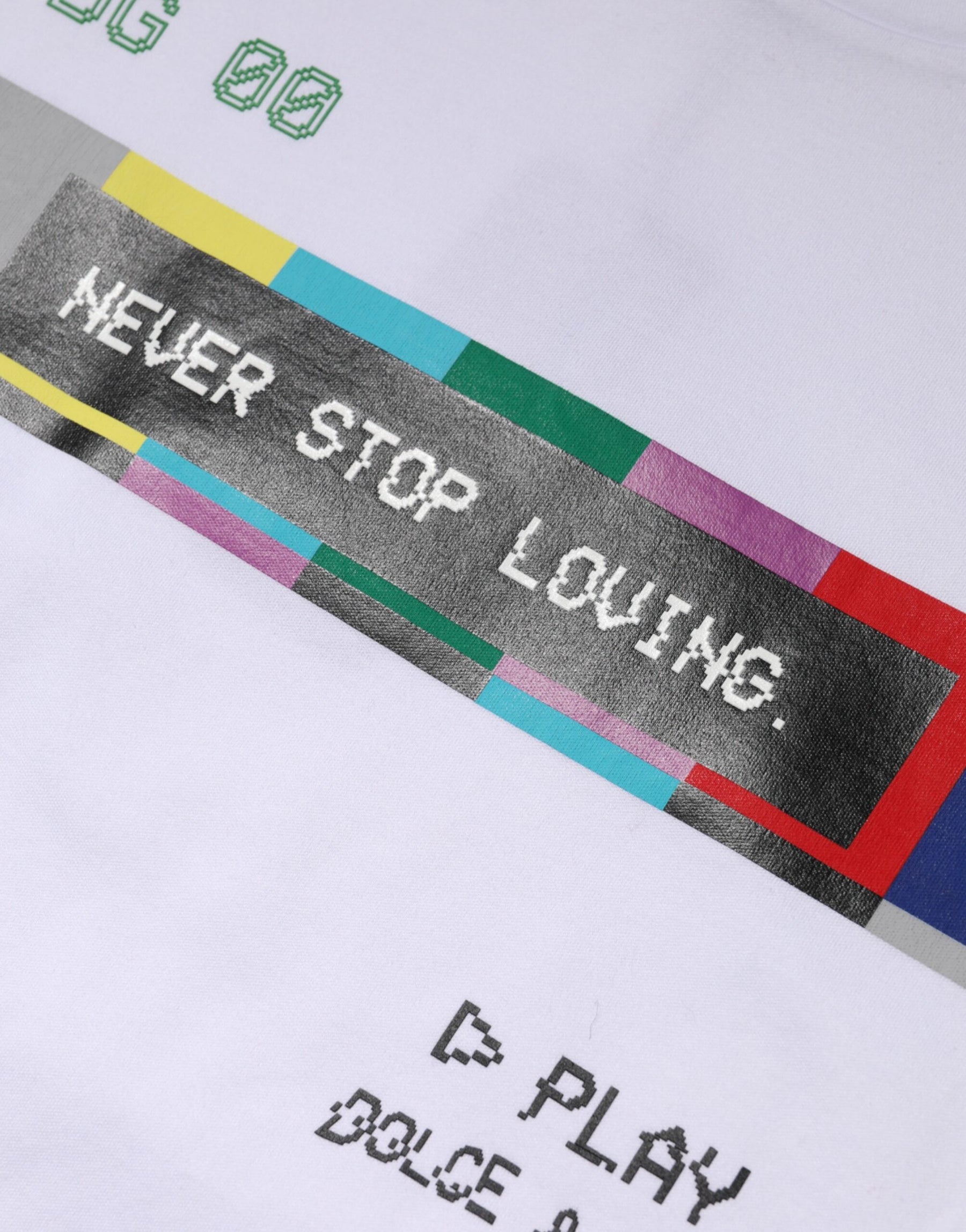 Dolce & Gabbana White Cotton Printed Short Sleeves T-shirt | Regal Royce