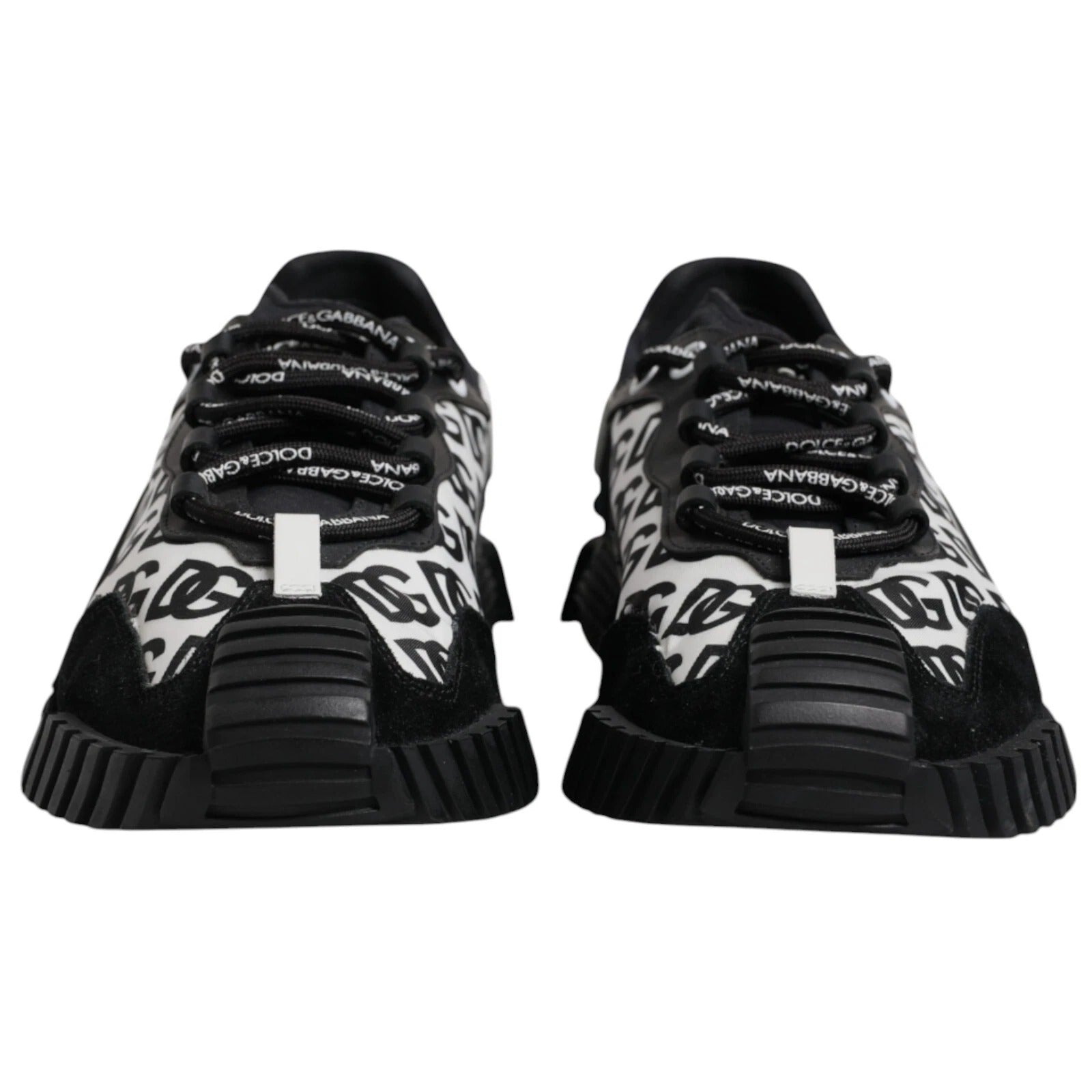 Dolce & Gabbana Black Logo Lace Up Low Top NS1 Sneakers | Regal Royce