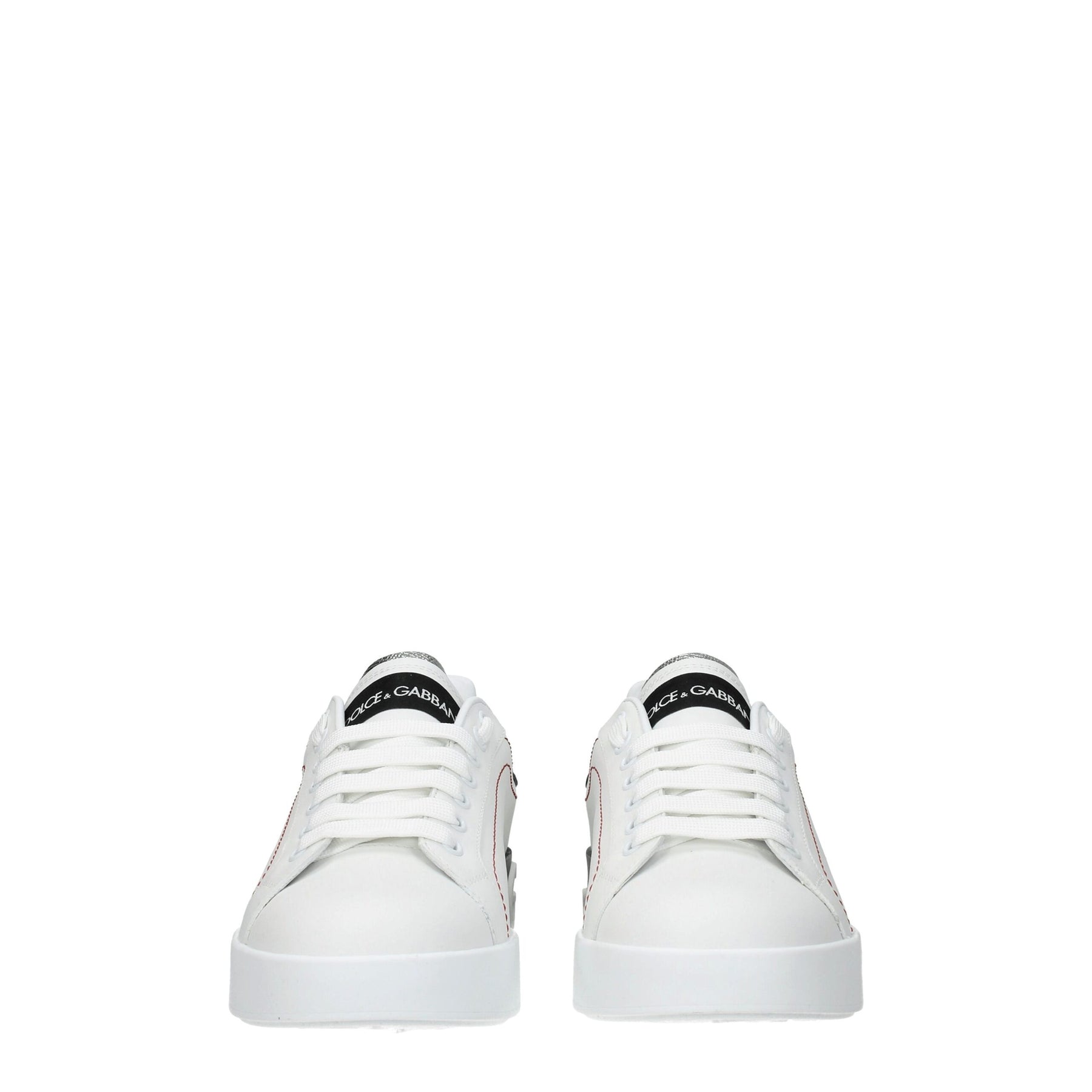 Dolce & Gabbana White Leather Low Top Sneakers | Regal Royce