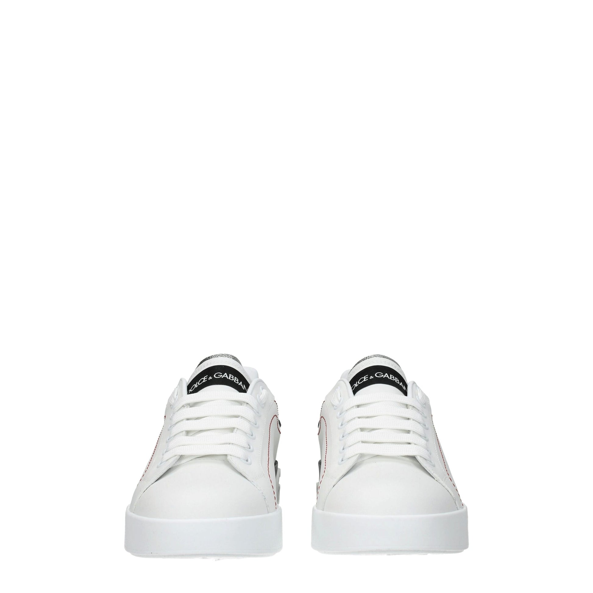 Dolce & Gabbana White Leather Low Top Sneakers