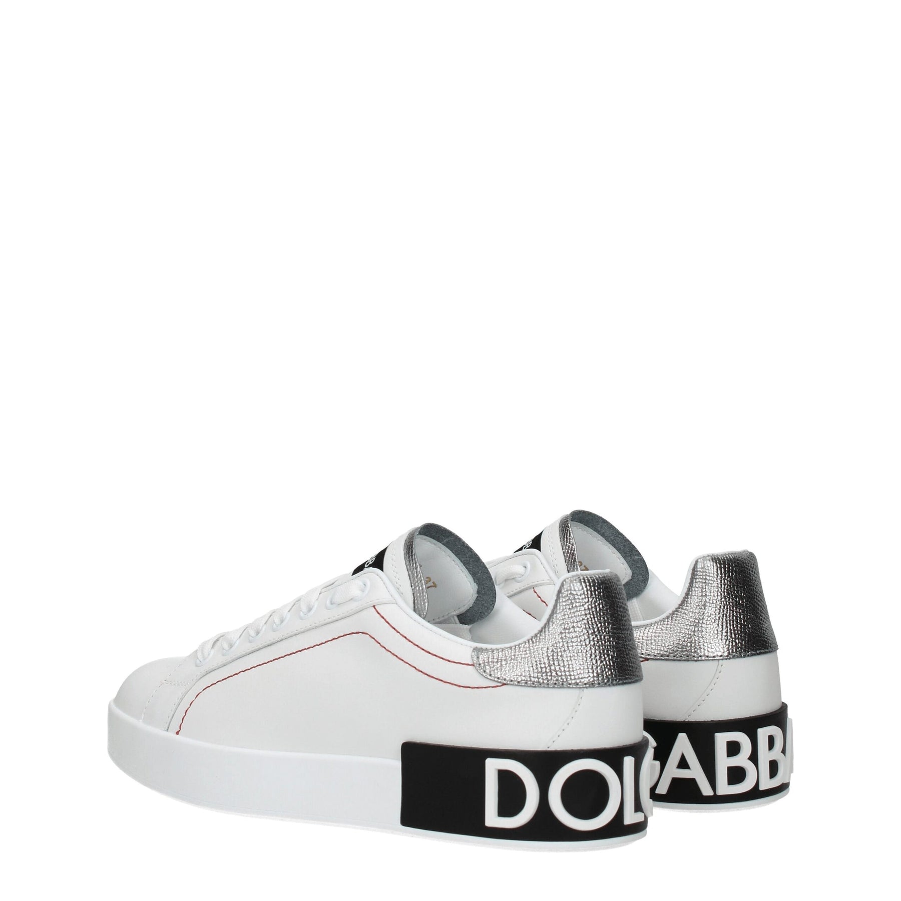 Dolce & Gabbana White Leather Low Top Sneakers | Regal Royce