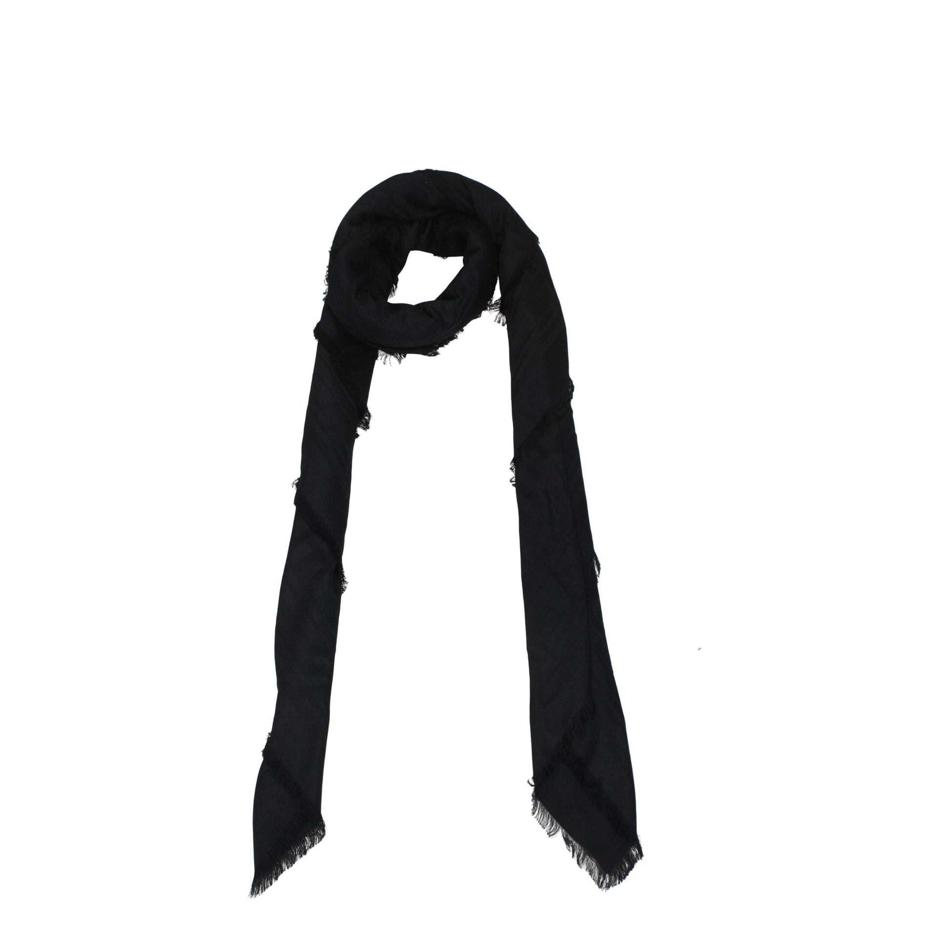 Balmain Black Viscose Foulard