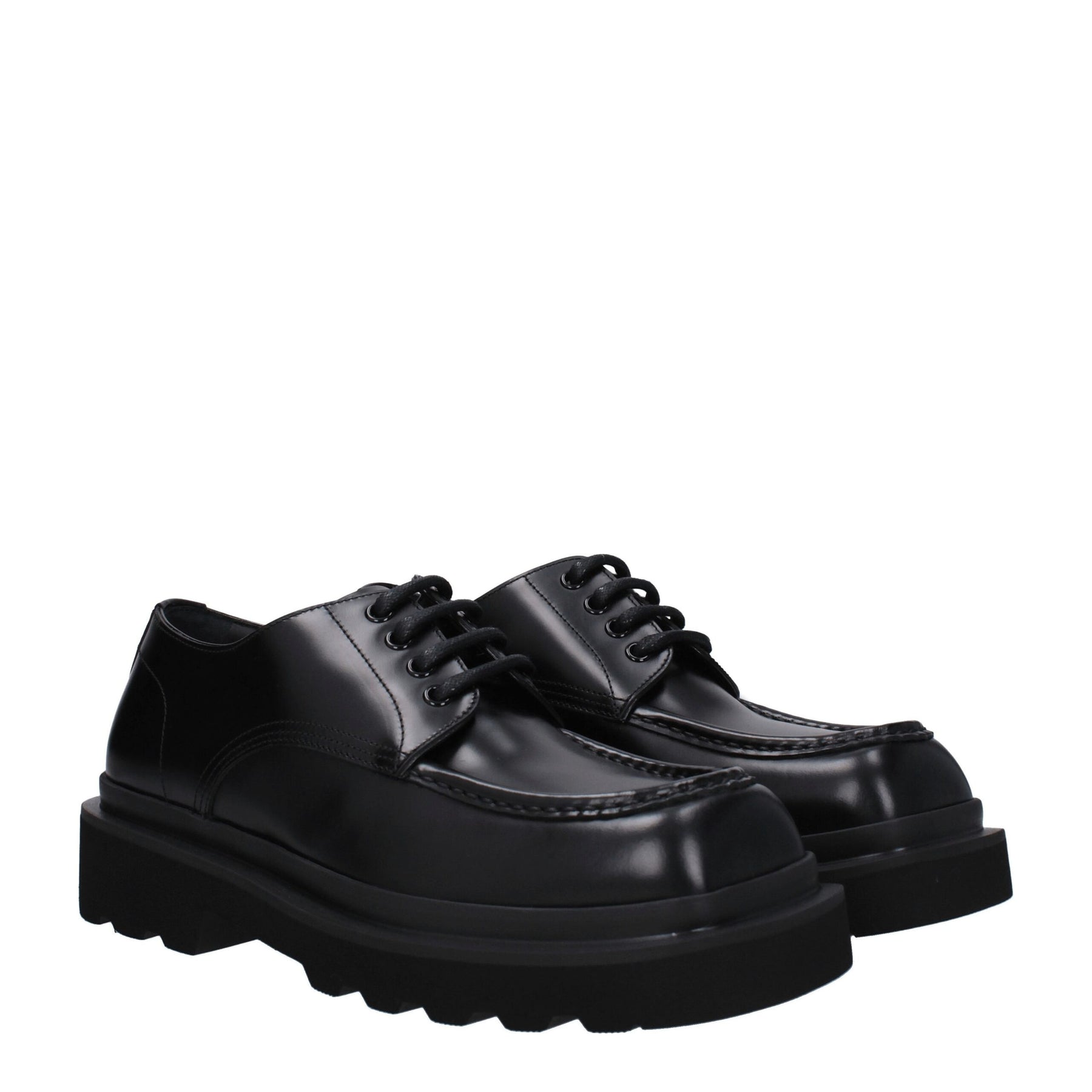 Dolce & Gabbana Black Leather Oxfords And Derbies | Regal Royce