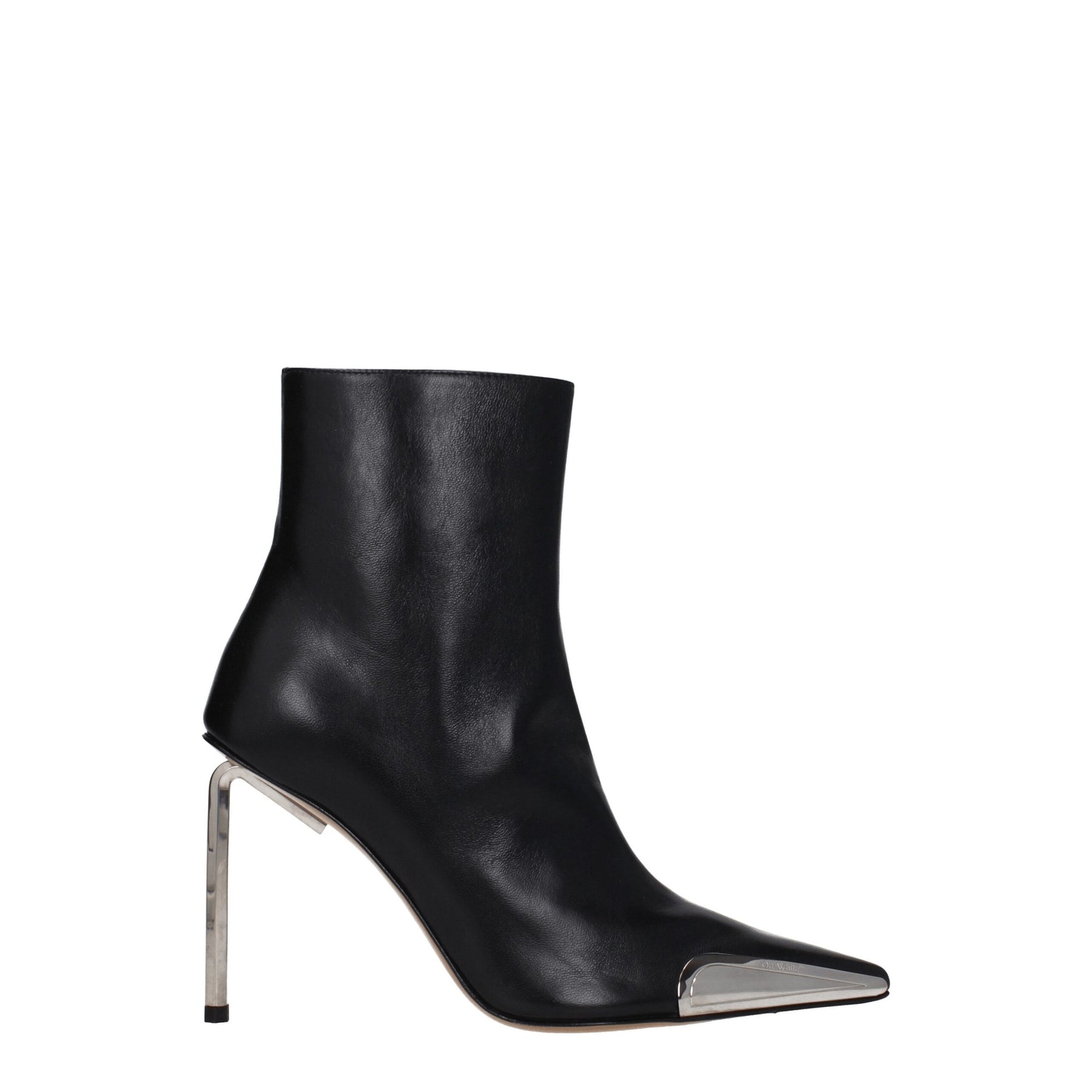 Off-White Black Leather Ankle Boots | Regal Royce