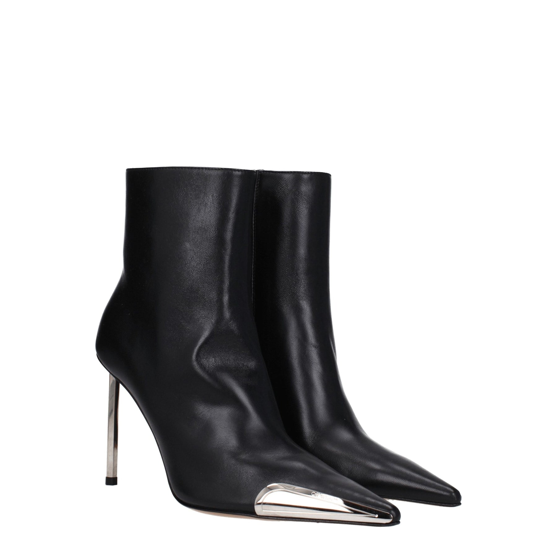 Off-White Black Leather Ankle Boots | Regal Royce