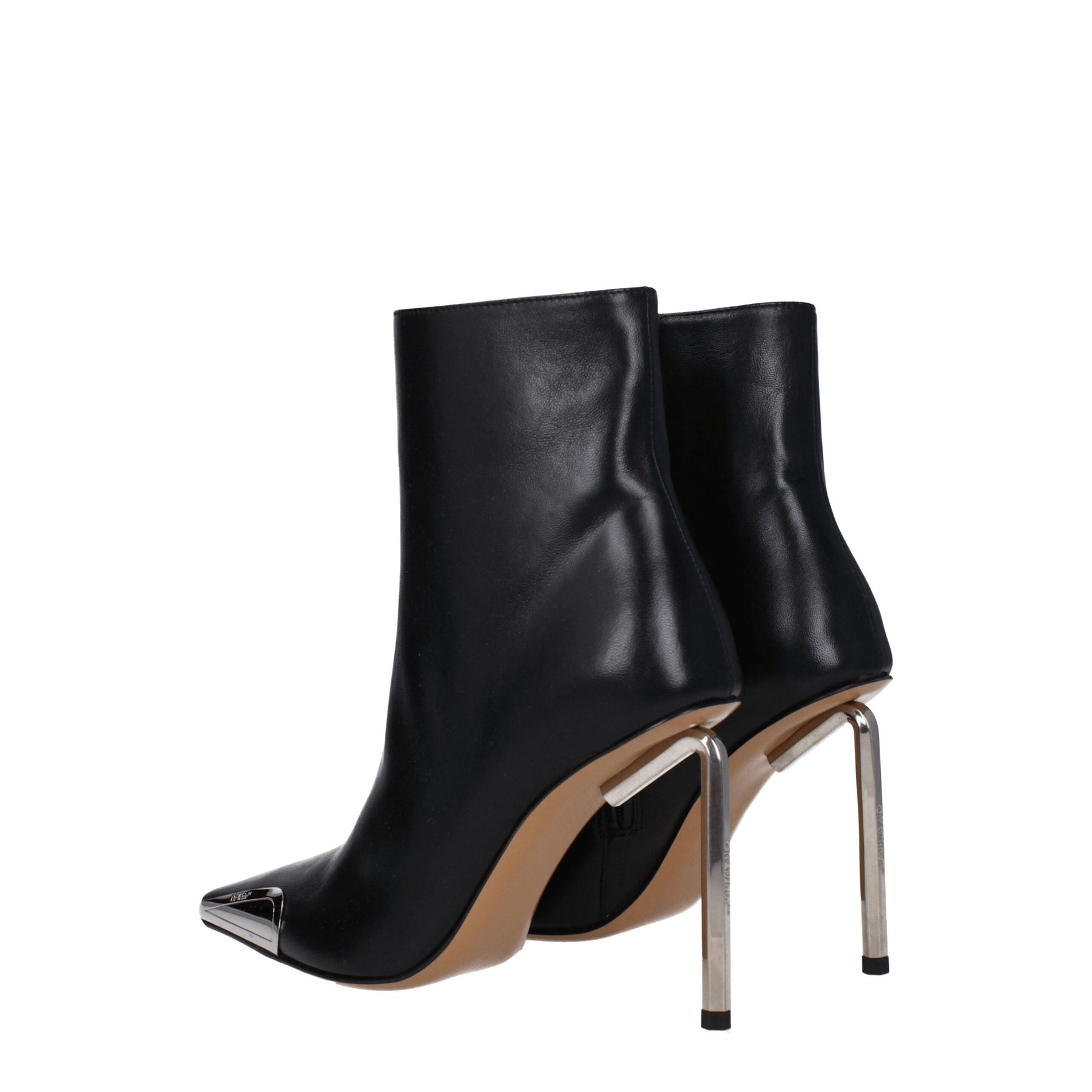 Off-White Black Leather Ankle Boots | Regal Royce