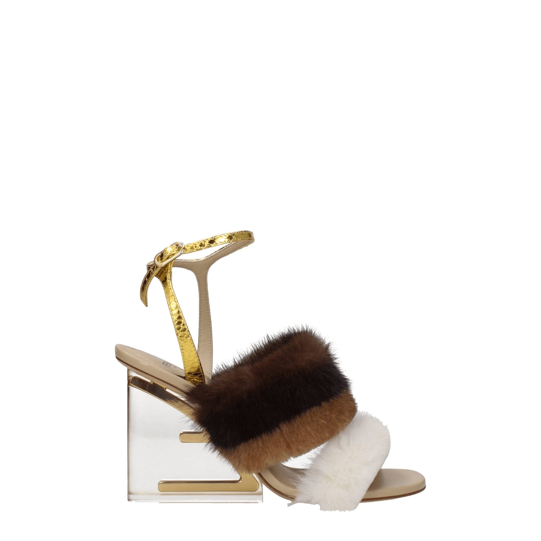 Fendi Brown Mink Strap-On Sandals | Regal Royce