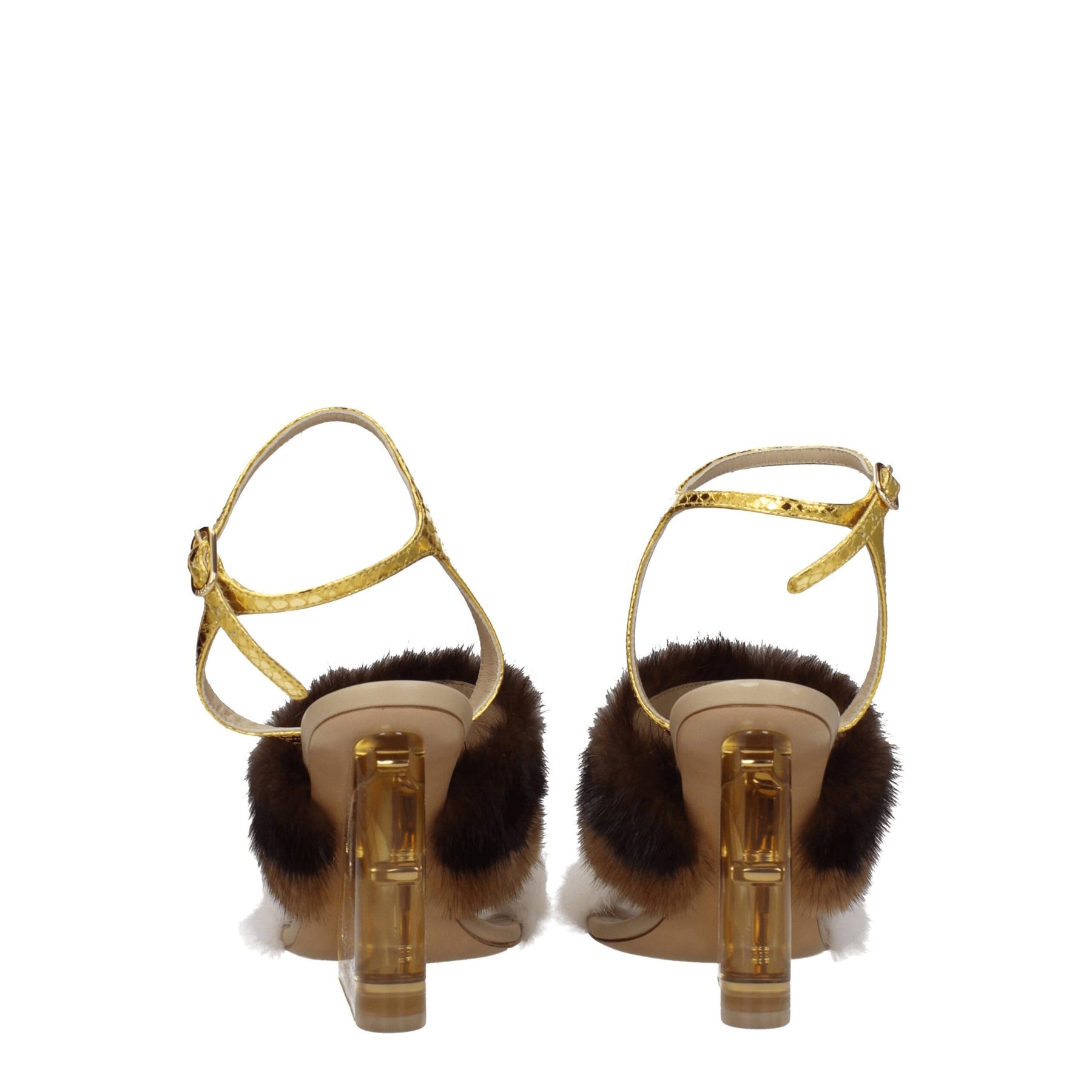 Fendi Brown Mink Strap-On Sandals | Regal Royce