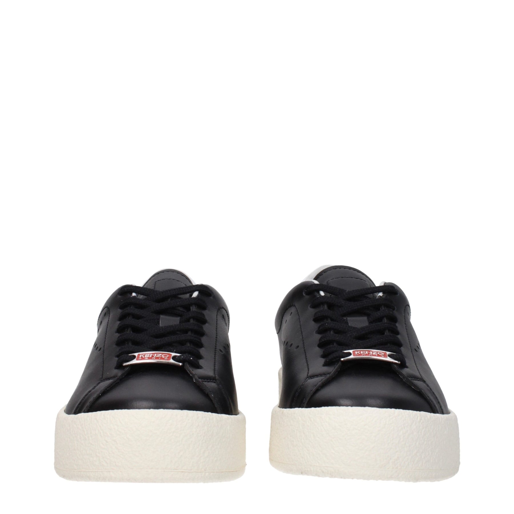 Kenzo Black Leather Low Top Sneakers | Regal Royce