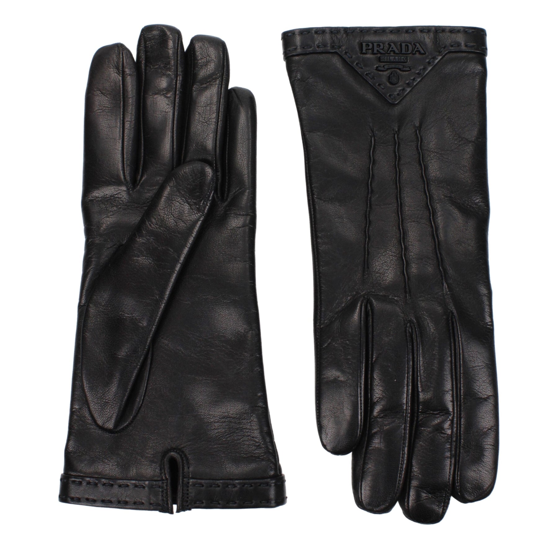 Prada Black Leather Gloves | Regal Royce