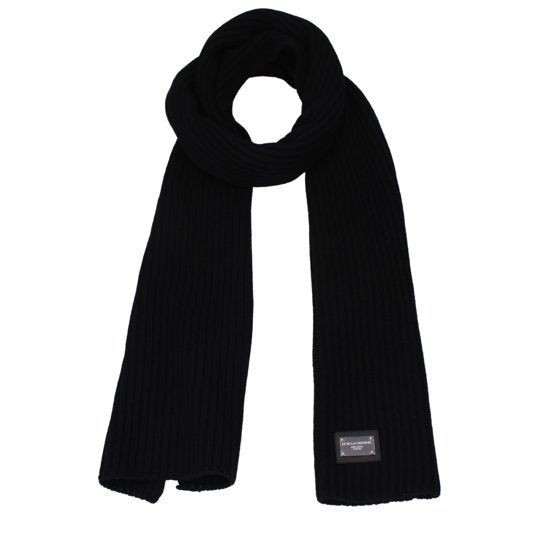 Dolce & Gabbana Black Wool Scarf | Regal Royce