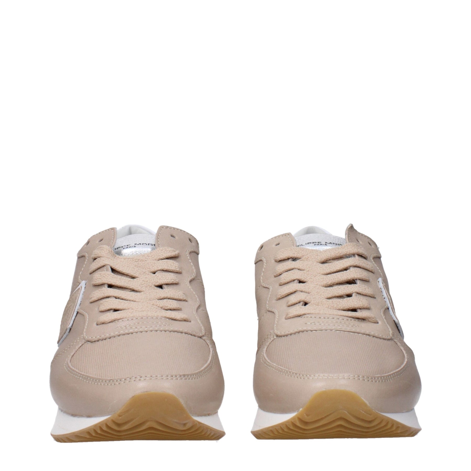 Philippe Model Beige Leather Low Top Sneakers | Regal Royce