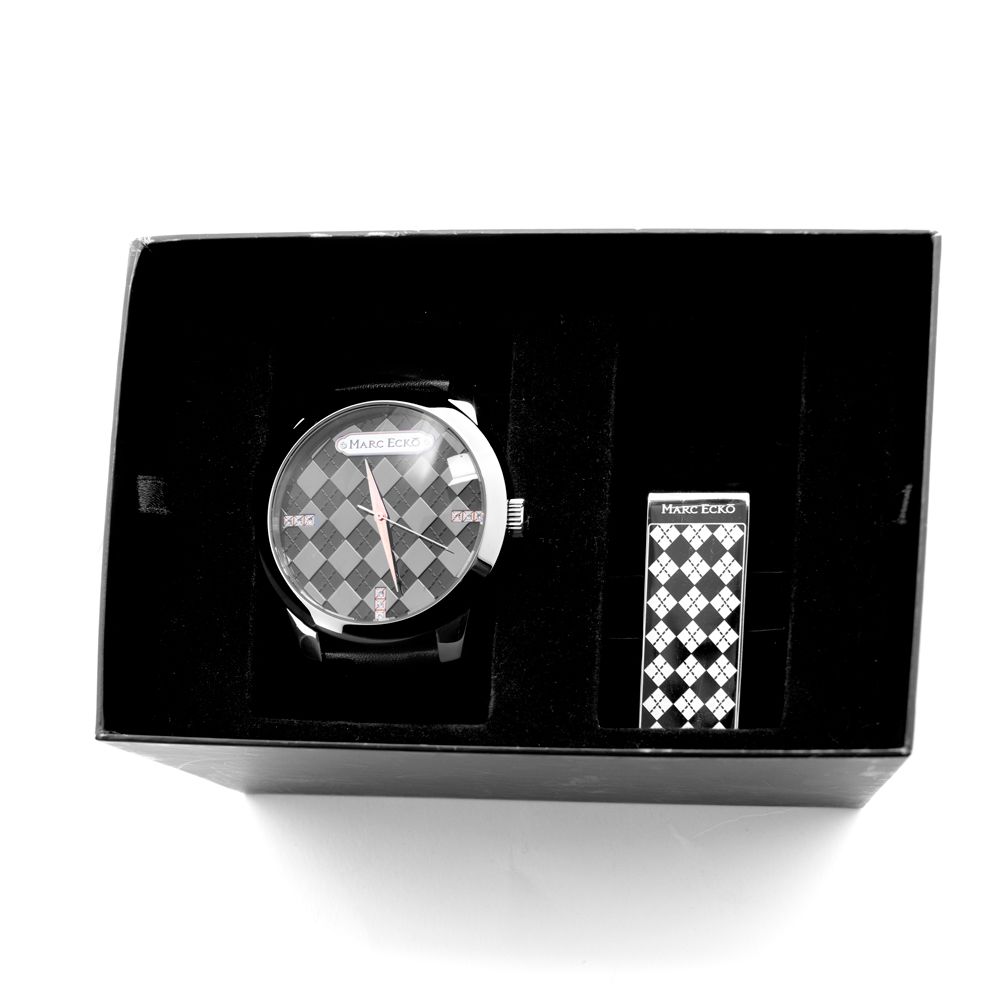 Marc Ecko Black Leather Dress Watch | Regal Royce