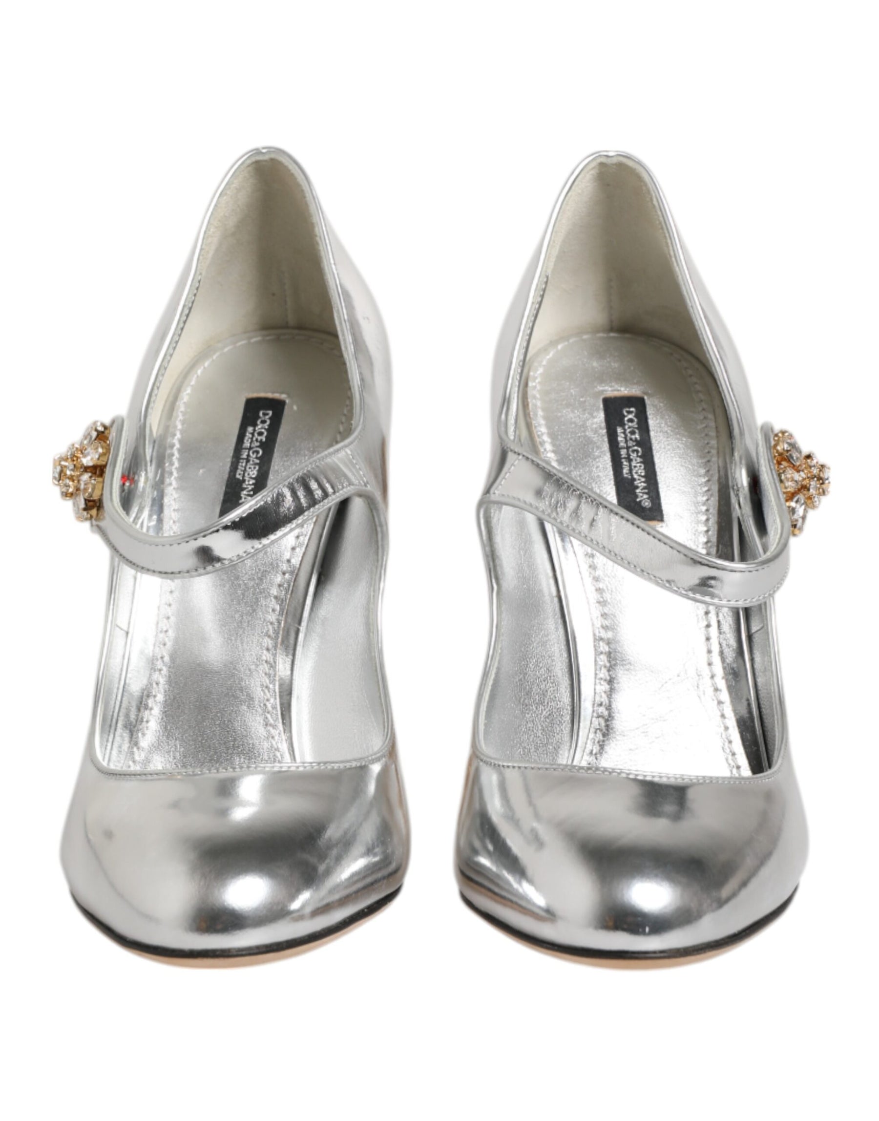 Dolce & Gabbana Silver Chandelier Sculpted Heel Mary Jane Pump Shoes | Regal Royce