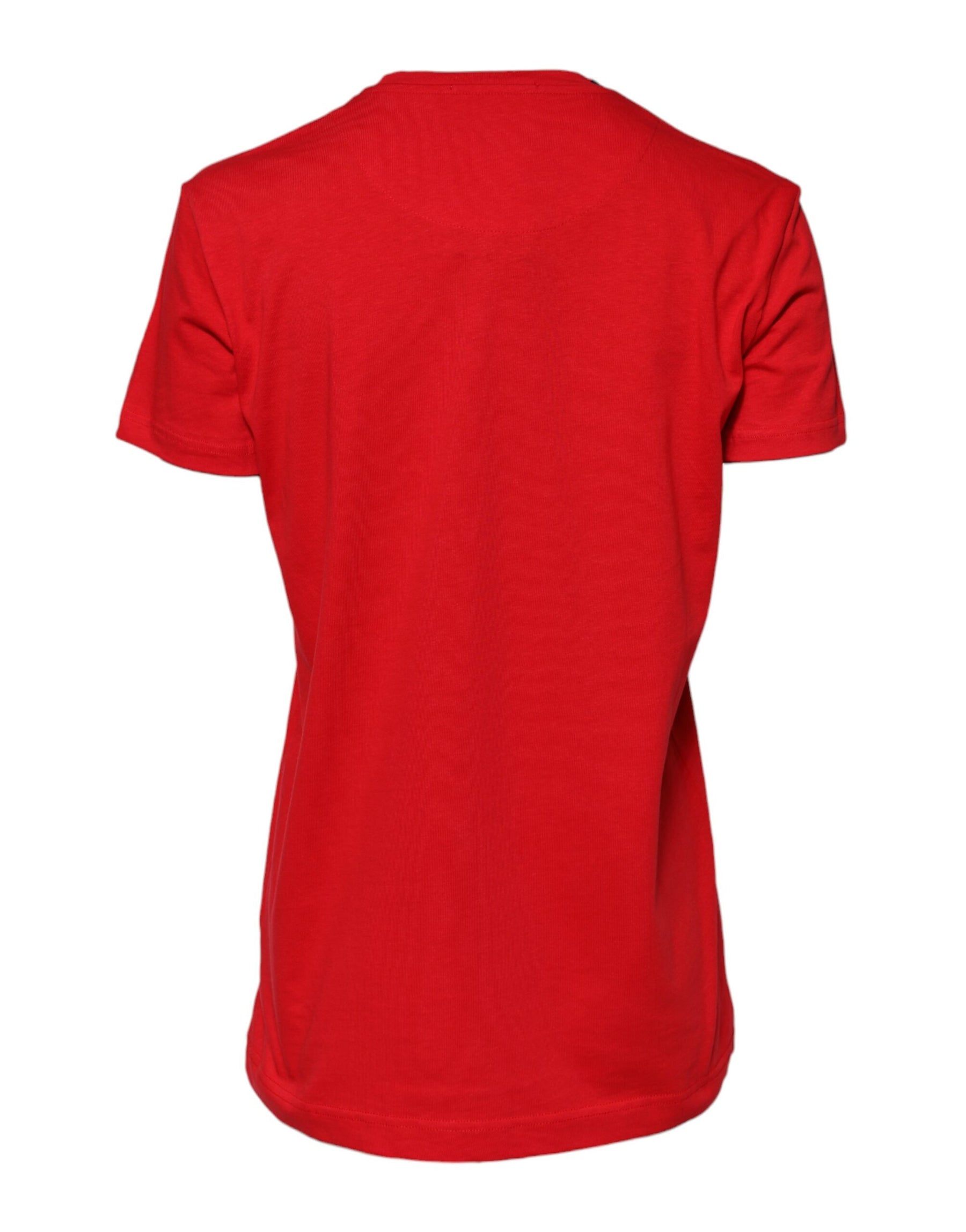 Dolce & Gabbana Red Plain Short Sleeves Crew Neck Top T-shirt | Regal Royce