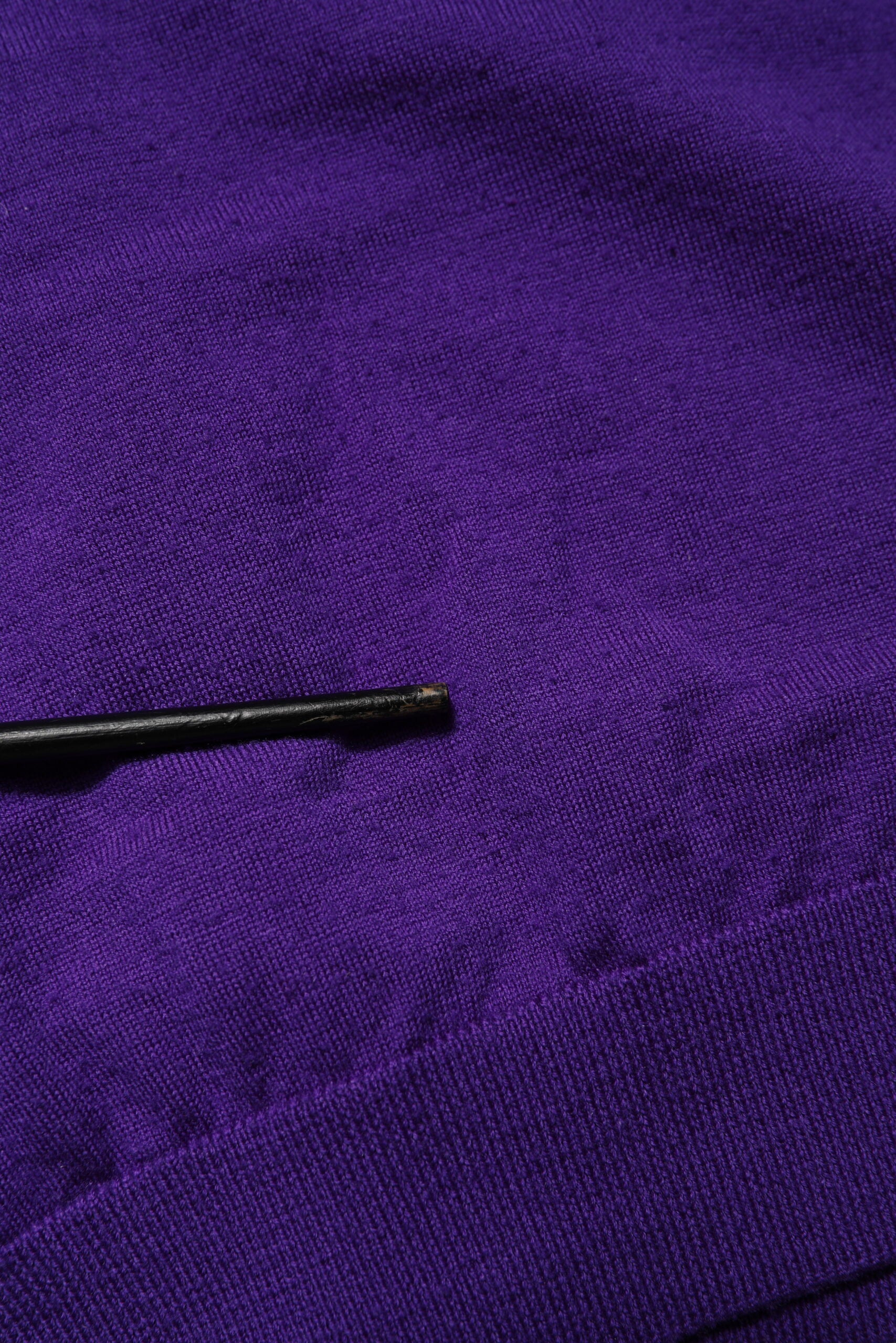 Dolce & Gabbana Purple Wool Knit V-neck Cardigan Sweater | Regal Royce