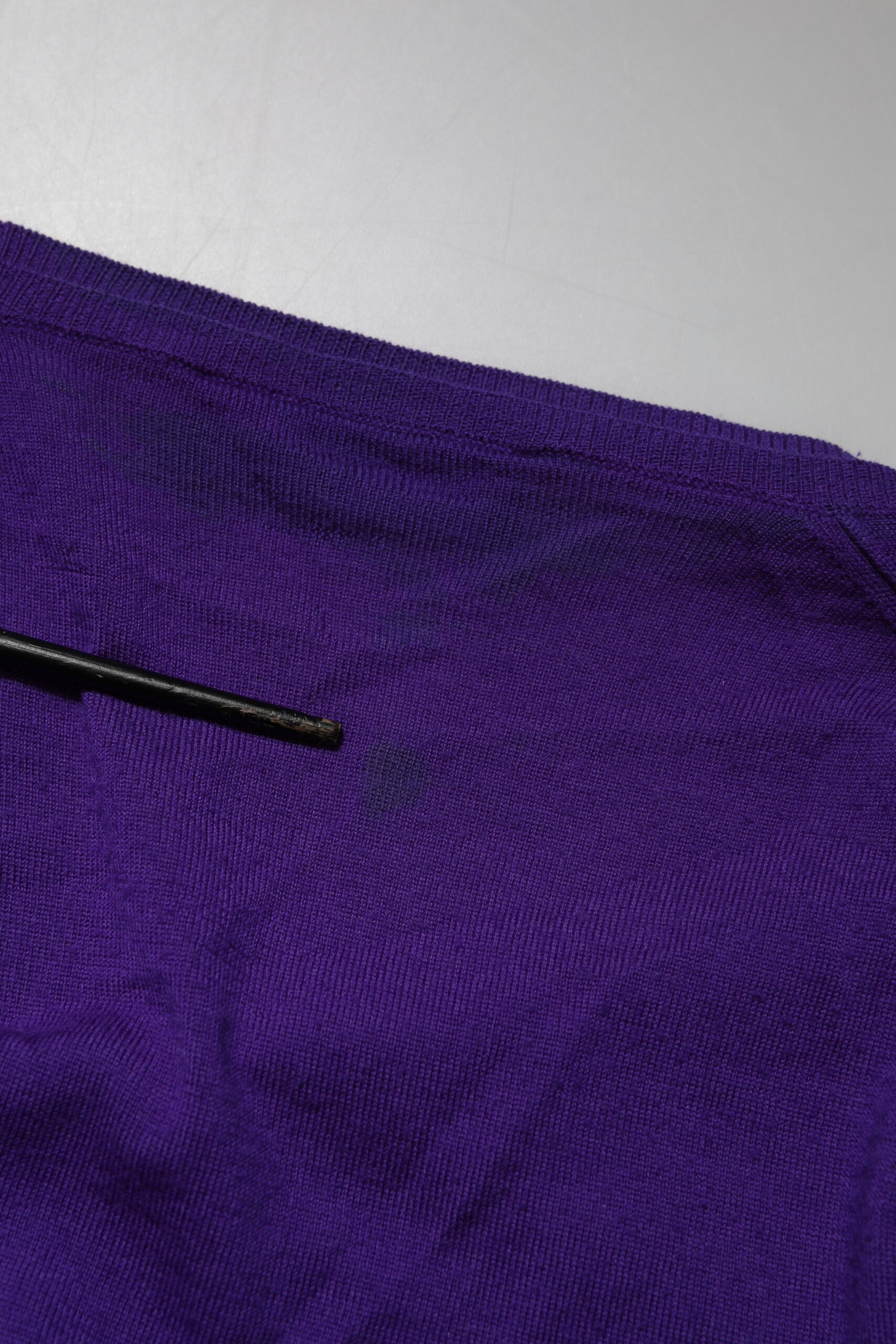 Dolce & Gabbana Purple Wool Knit V-neck Cardigan Sweater | Regal Royce