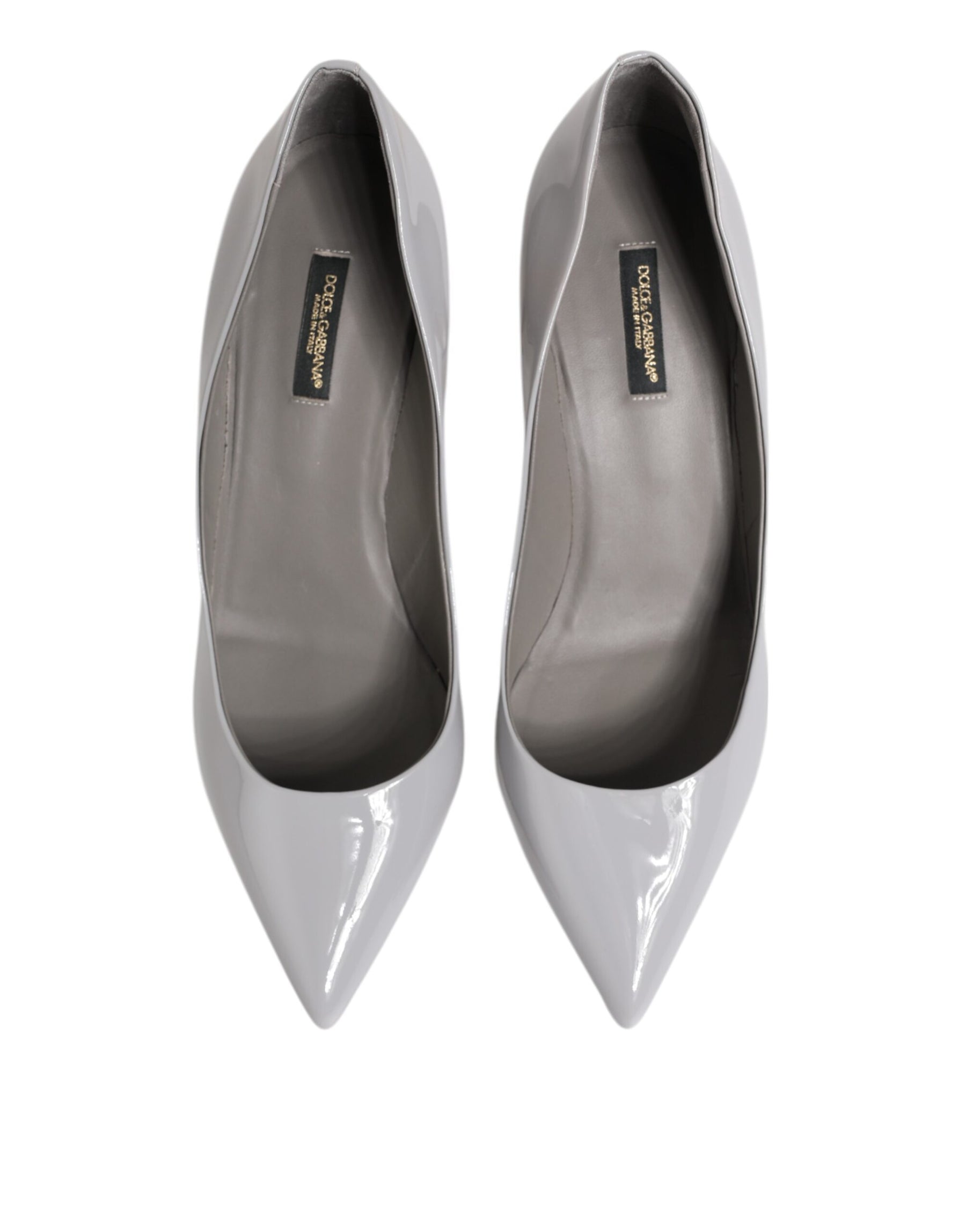 Dolce & Gabbana Light Gray Leather Kitten Heels Pumps Shoes | Regal Royce