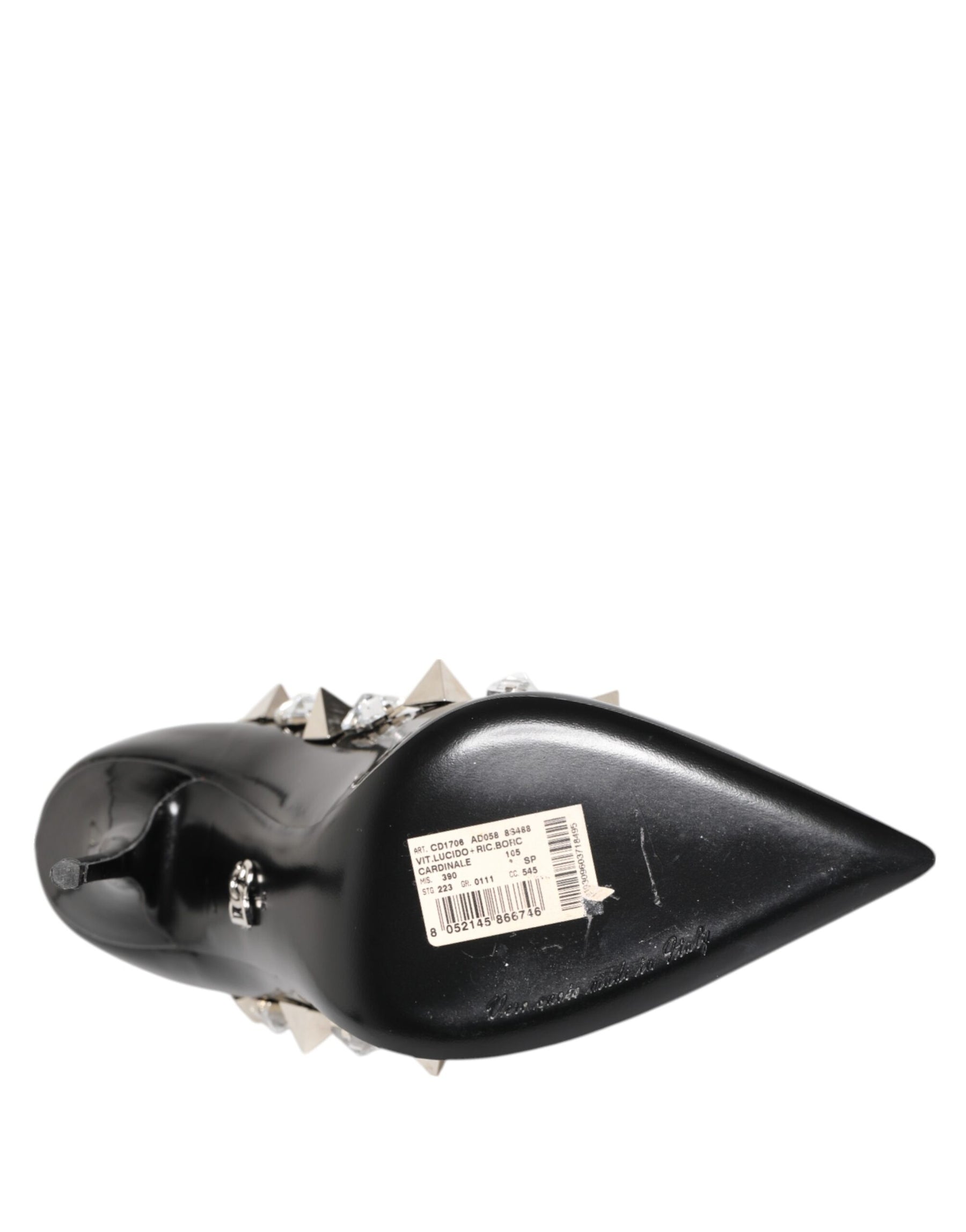 Dolce & Gabbana Black Crystals Studs Stiletto Pumps Shoes | Regal Royce