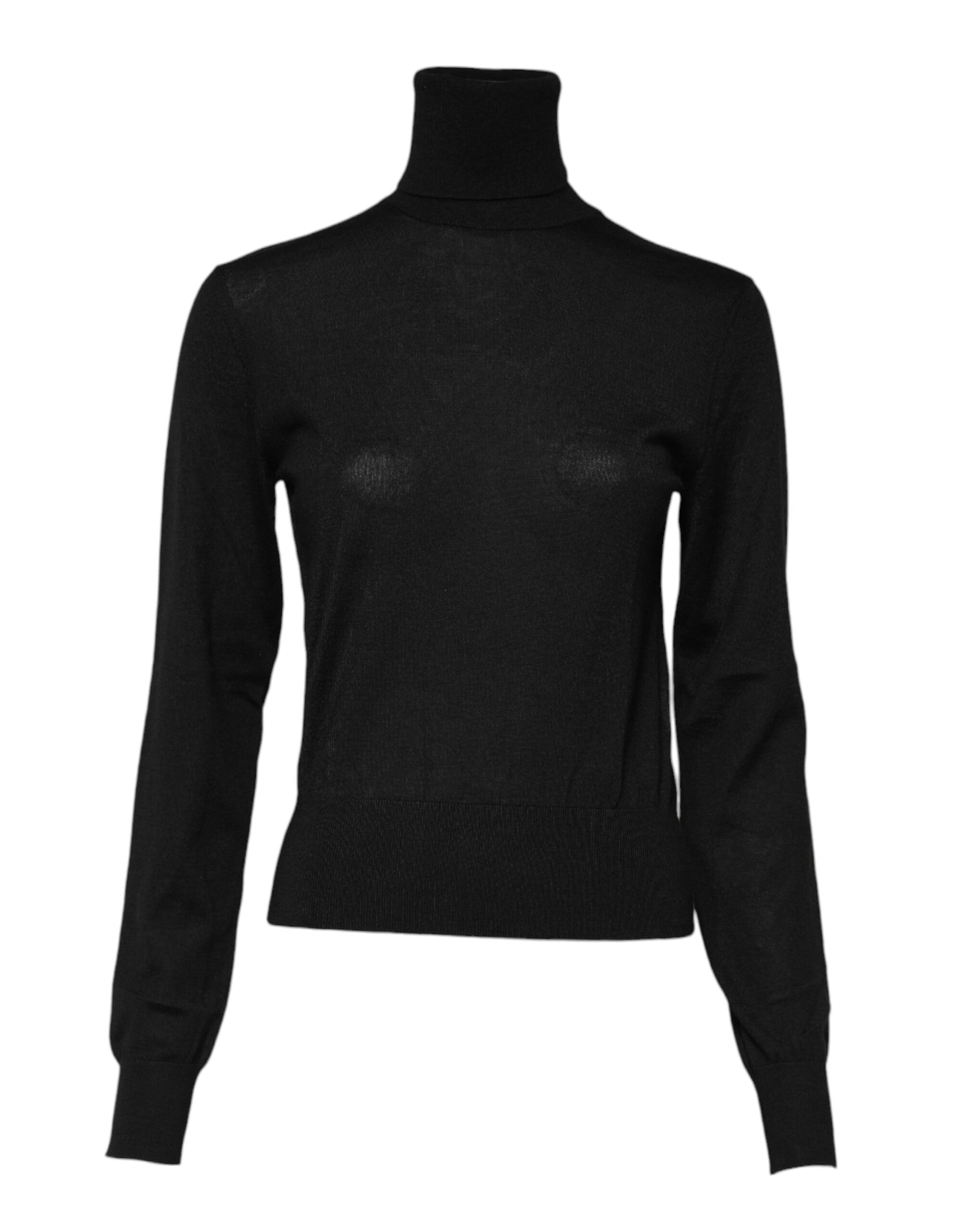 Dolce & Gabbana Black Cashmere Turtleneck Pullover Sweater | Regal Royce