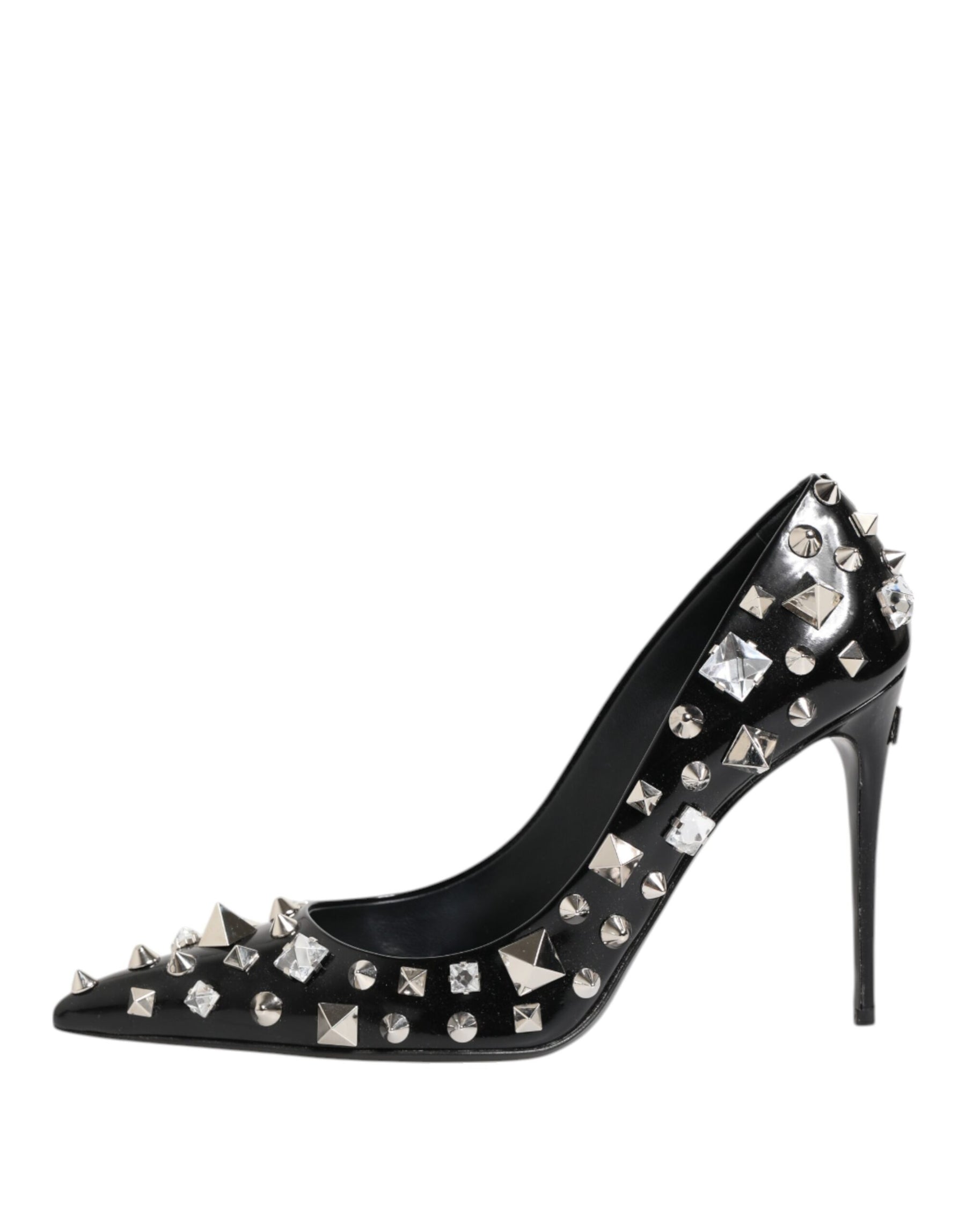 Dolce & Gabbana Black Crystals Studs Stiletto Pumps Shoes | Regal Royce