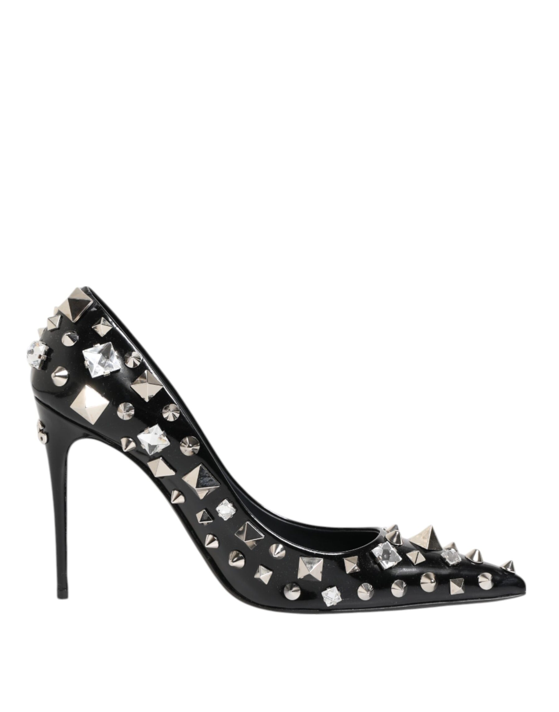 Dolce & Gabbana Black Crystals Studs Stiletto Pumps Shoes | Regal Royce