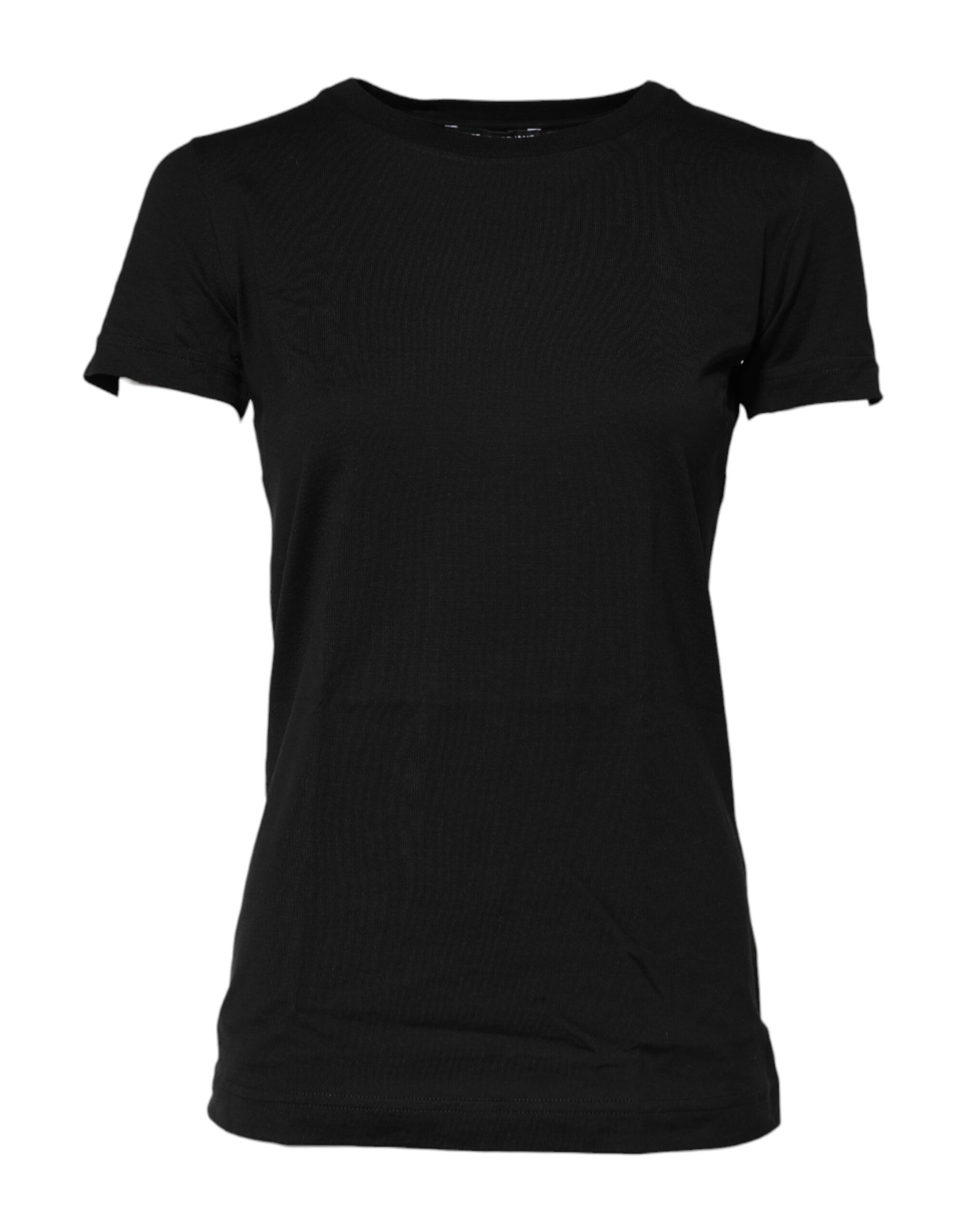Dolce & Gabbana Black Short Sleeves Crew Neck Top T-shirt | Regal Royce