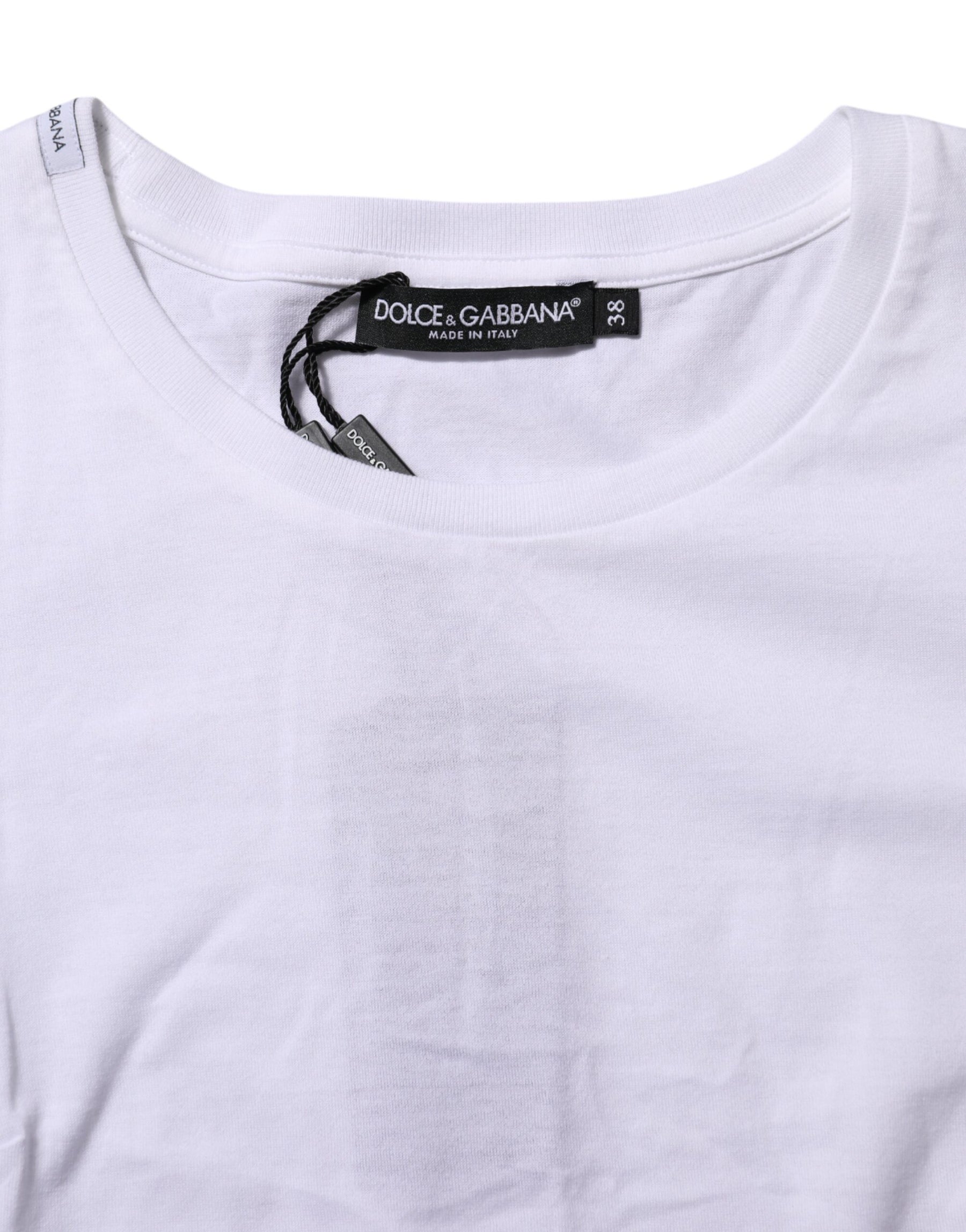 Dolce & Gabbana White Short Sleeves Crew Neck Top T-shirt | Regal Royce