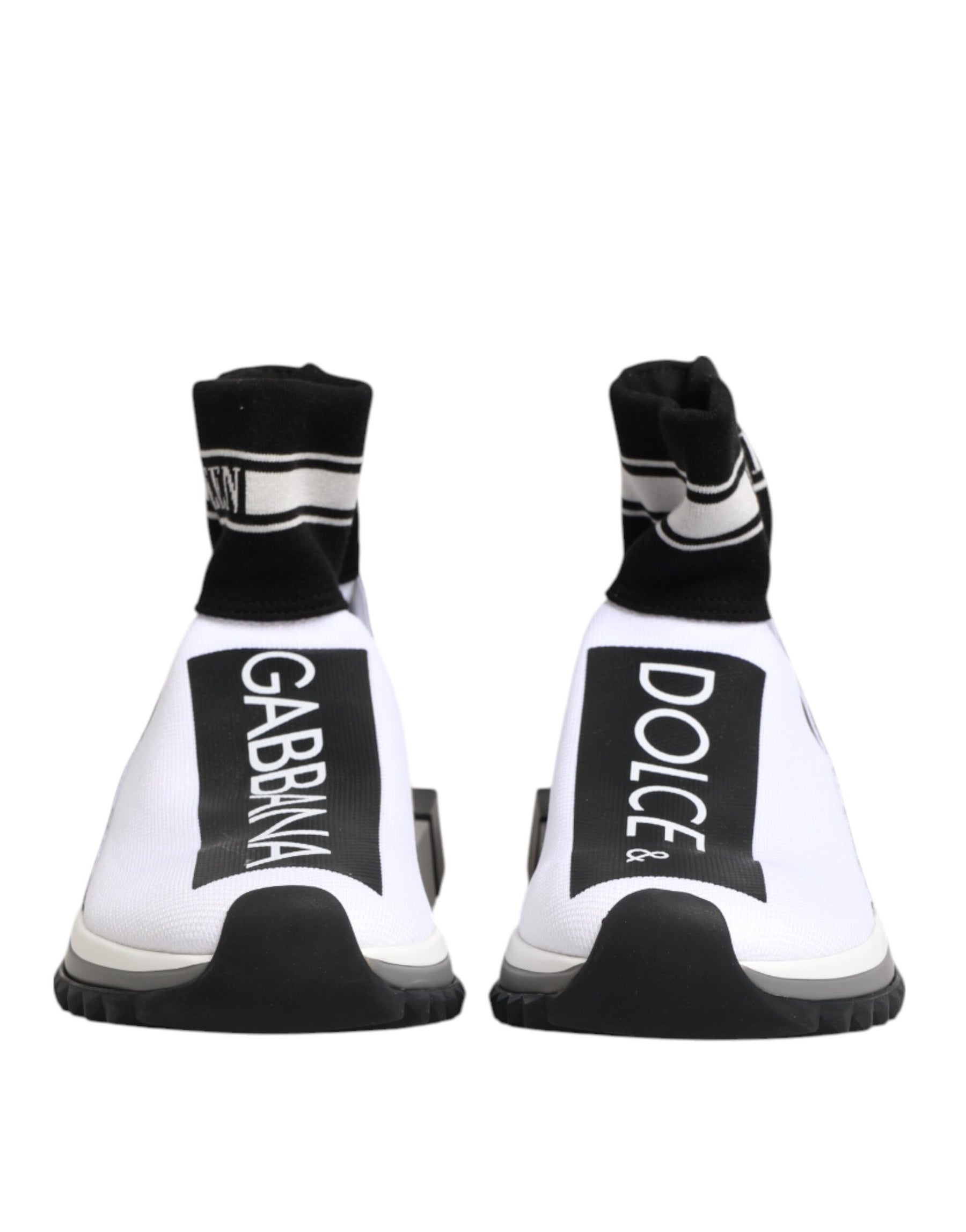 Dolce & Gabbana White Black Sorrento Socks Sneakers Shoes | Regal Royce