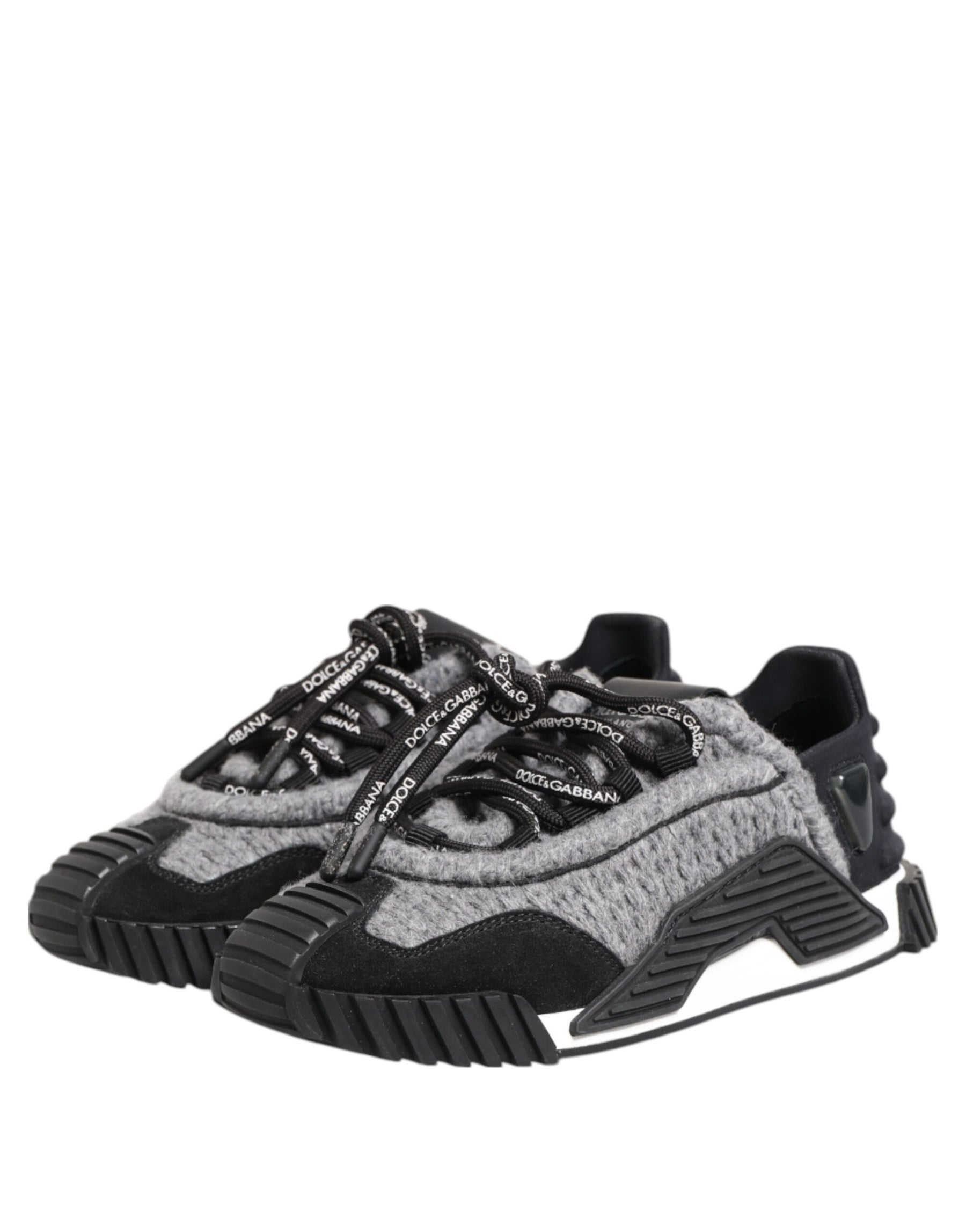 Dolce & Gabbana Black Gray NS1 Low Top Sneakers Shoes | Regal Royce