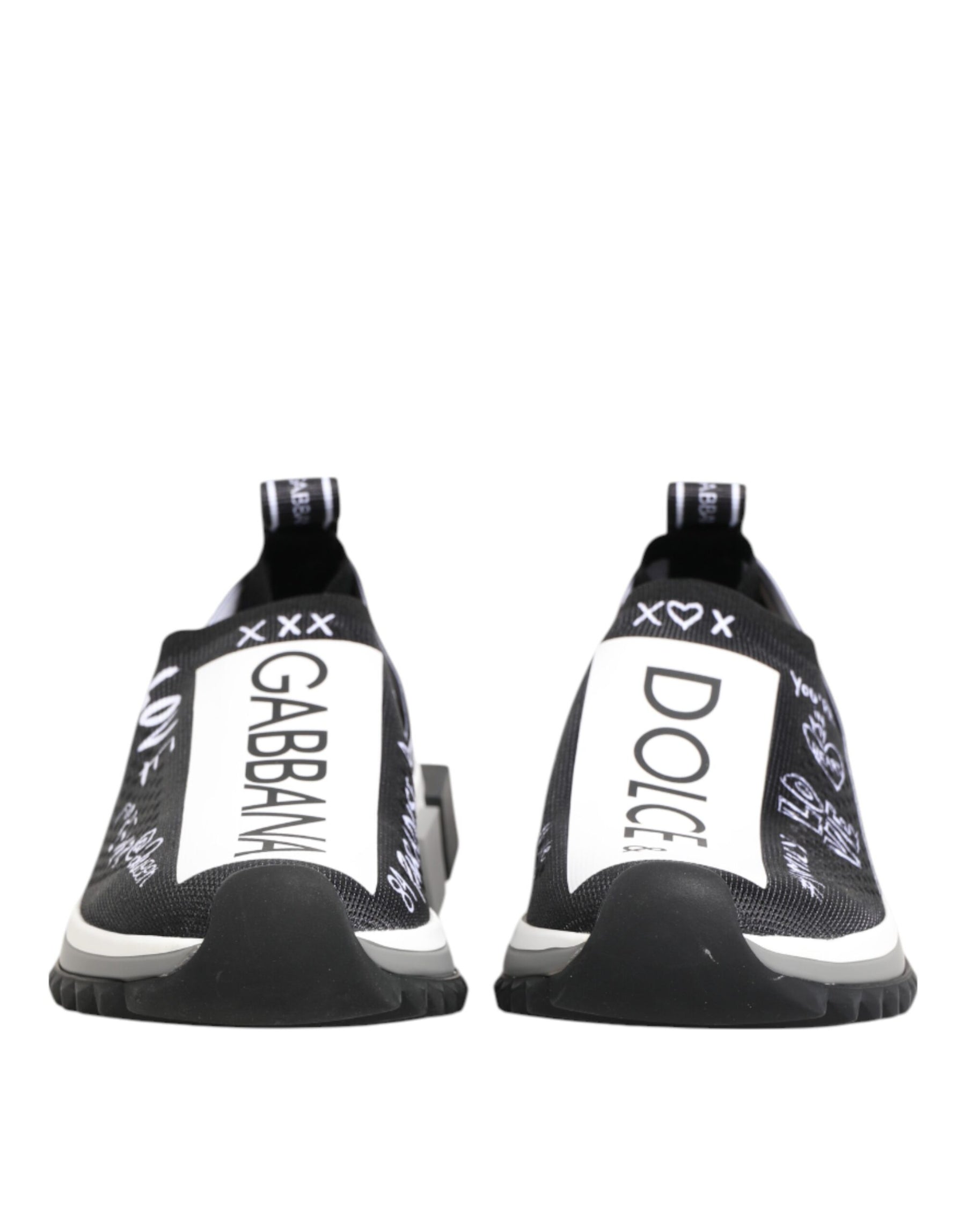 Dolce & Gabbana Black White Sorrento Low Top Sneakers Shoes | Regal Royce