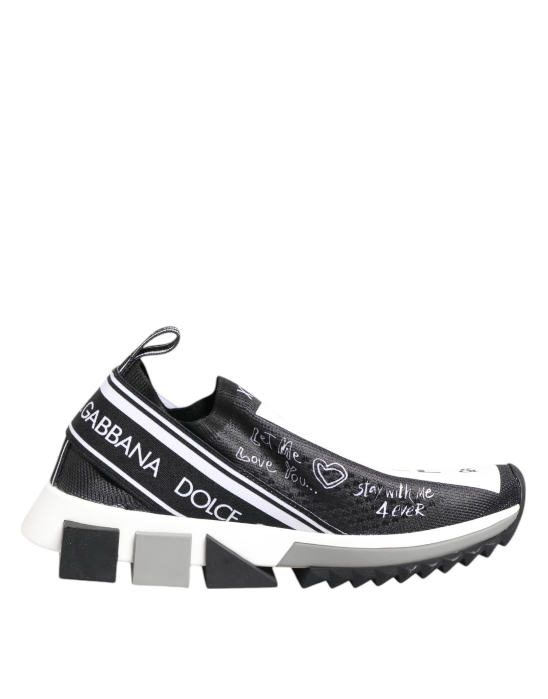 Dolce & Gabbana Black White Sorrento Low Top Sneakers Shoes | Regal Royce