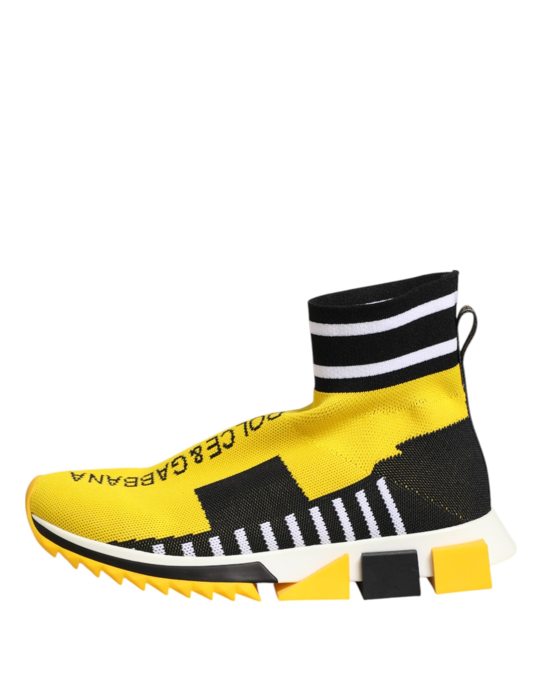 Dolce & Gabbana Yellow Black Sorrento Socks Sneakers Shoes | Regal Royce