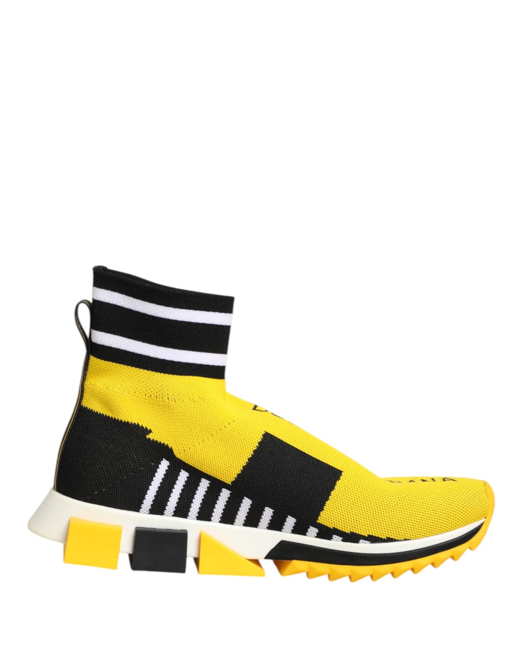 Dolce & Gabbana Yellow Black Sorrento Socks Sneakers Shoes | Regal Royce