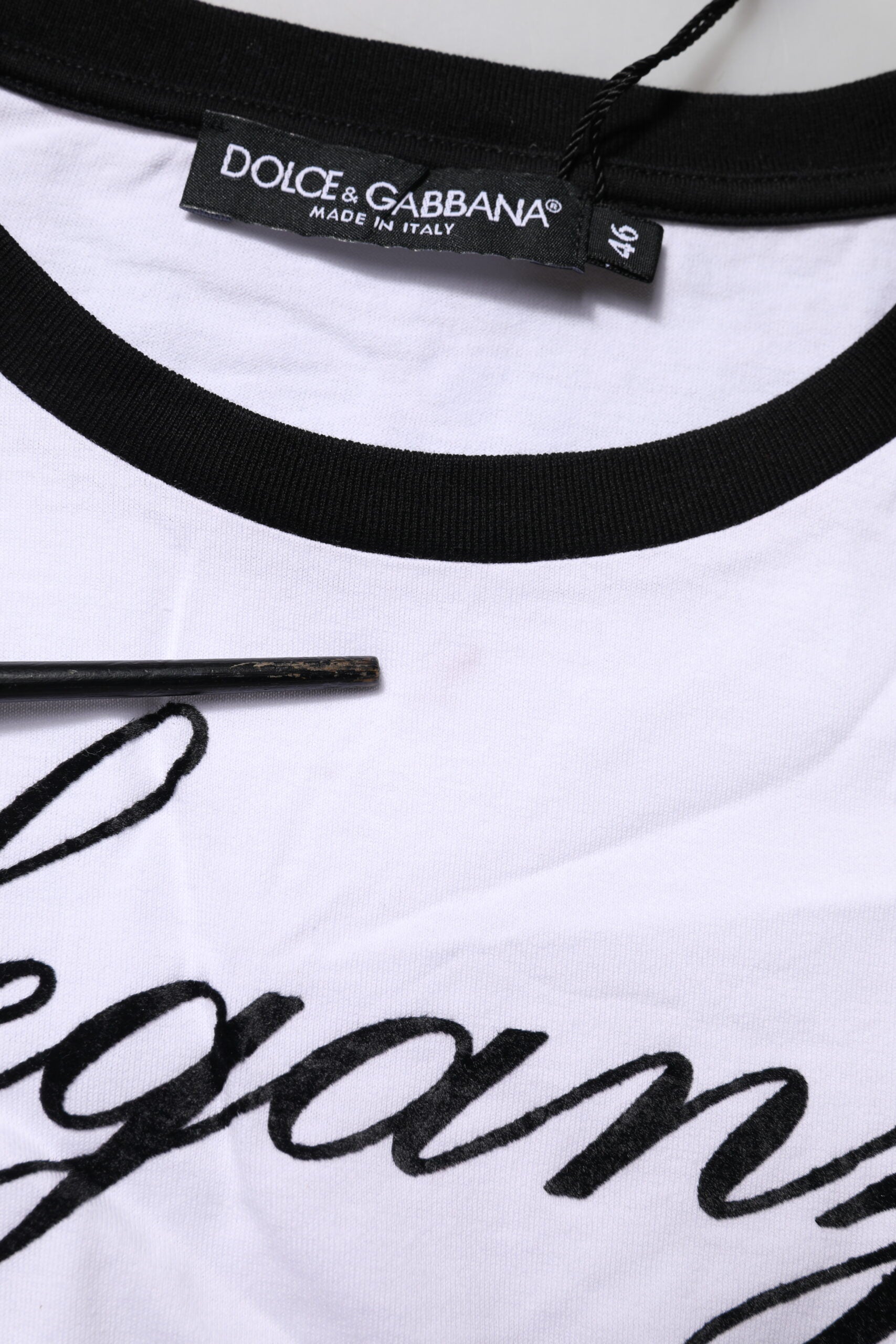 Dolce & Gabbana White Eleganza Cotton Crew Neck Tee T-shirt | Regal Royce