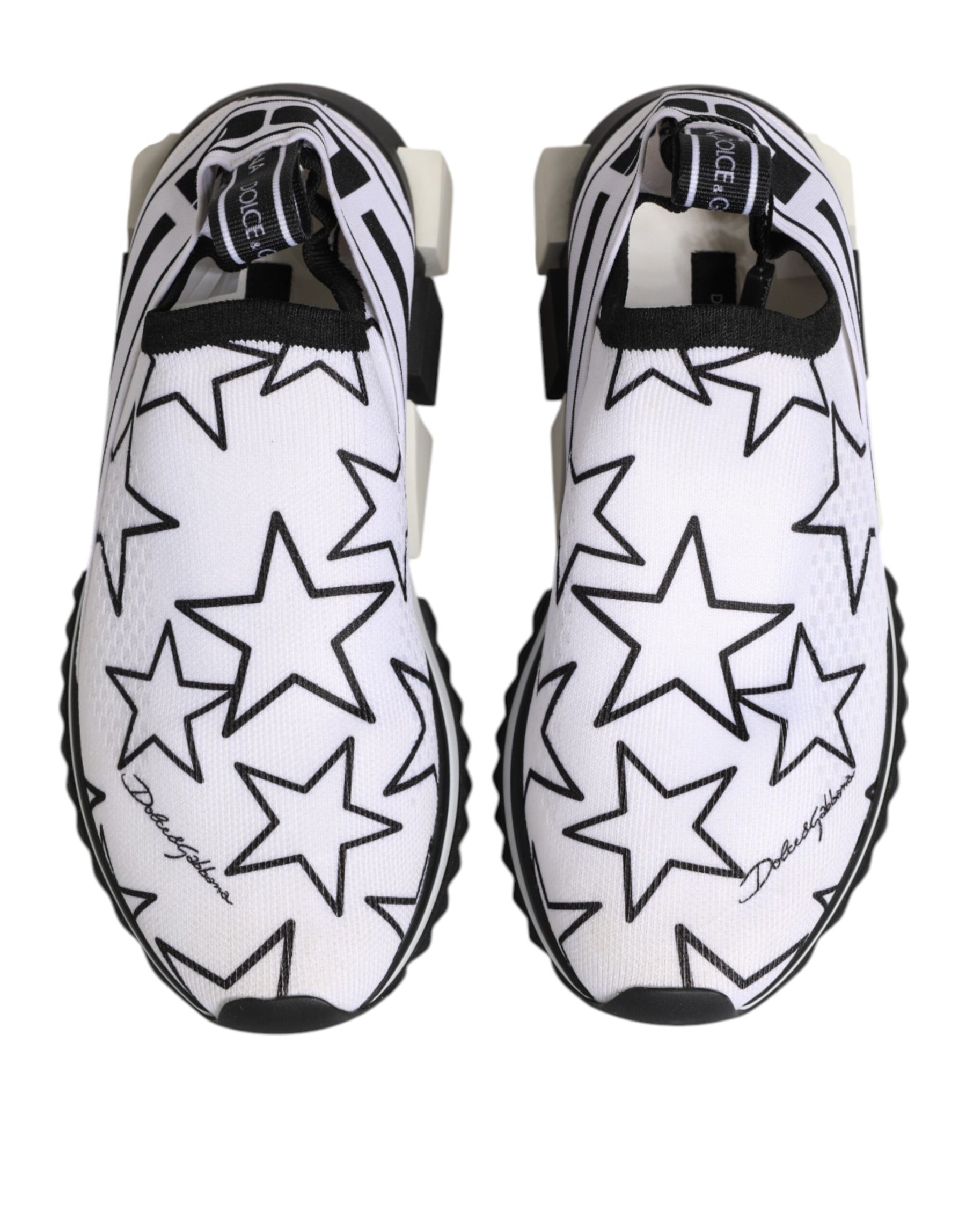 Dolce & Gabbana White Stars Sorrento Low Top Sneakers Shoes | Regal Royce