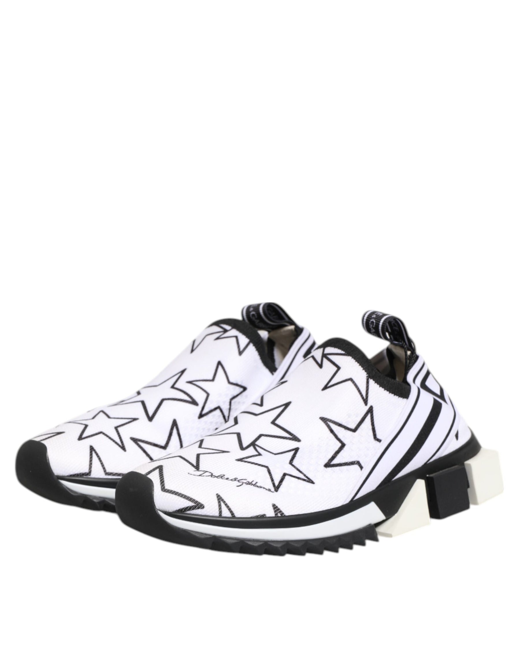 Dolce & Gabbana White Stars Sorrento Low Top Sneakers Shoes | Regal Royce