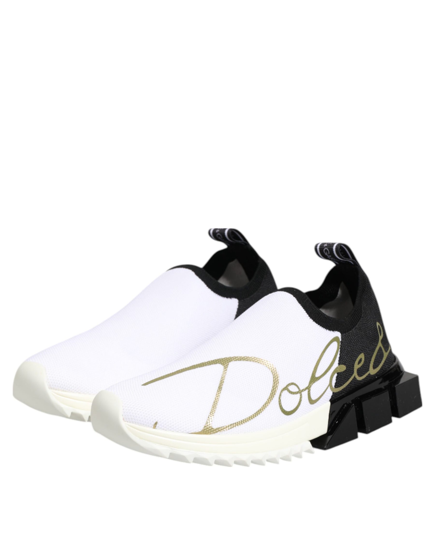 Dolce & Gabbana White Black Low Top Sorrento Sneakers Shoes | Regal Royce