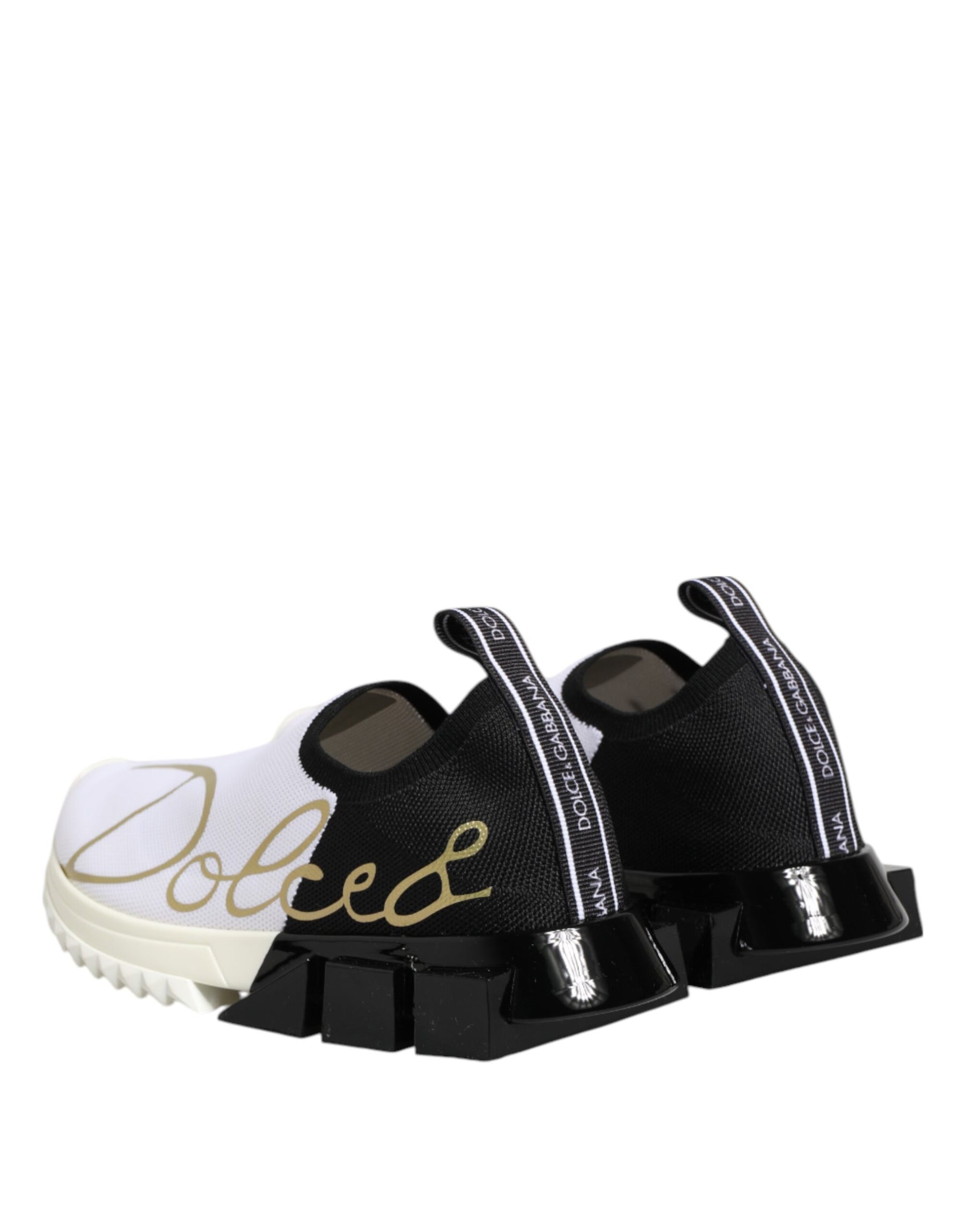 Dolce & Gabbana White Black Low Top Sorrento Sneakers Shoes | Regal Royce