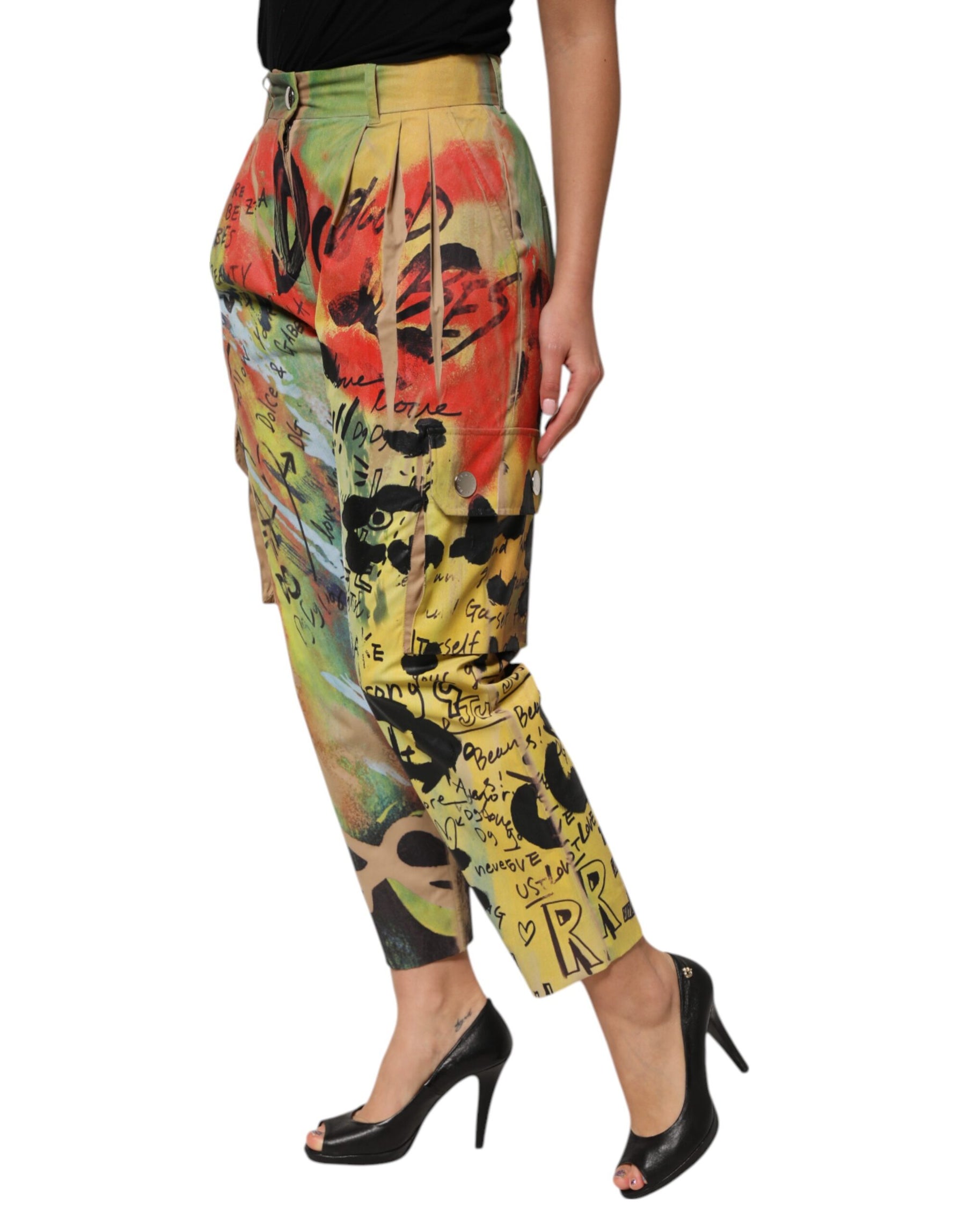 Dolce & Gabbana Multicolor High Waist Cargo Trouser Pants | Regal Royce