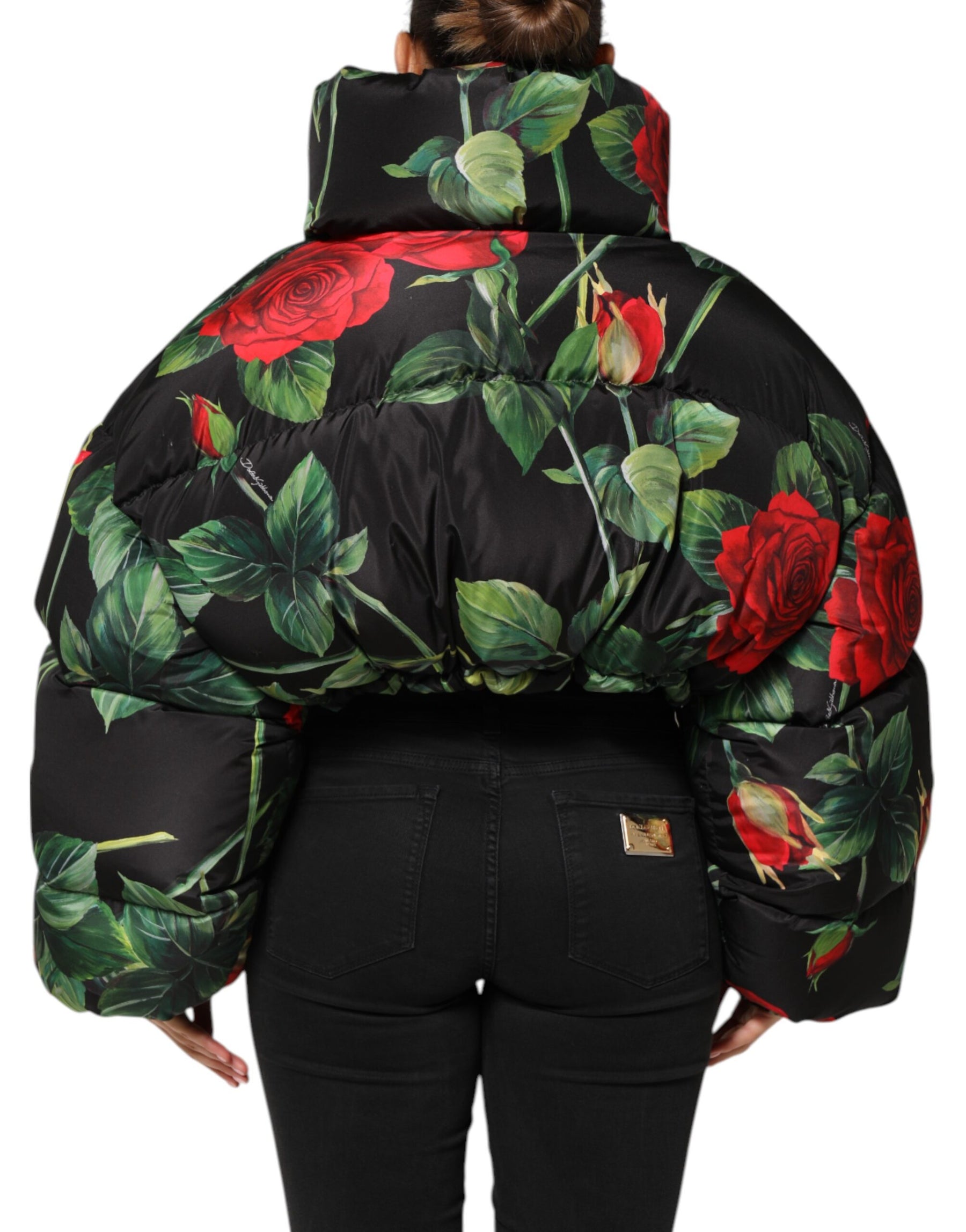 Dolce & Gabbana Multicolor Floral Puffer Coat Full Zip Jacket | Regal Royce