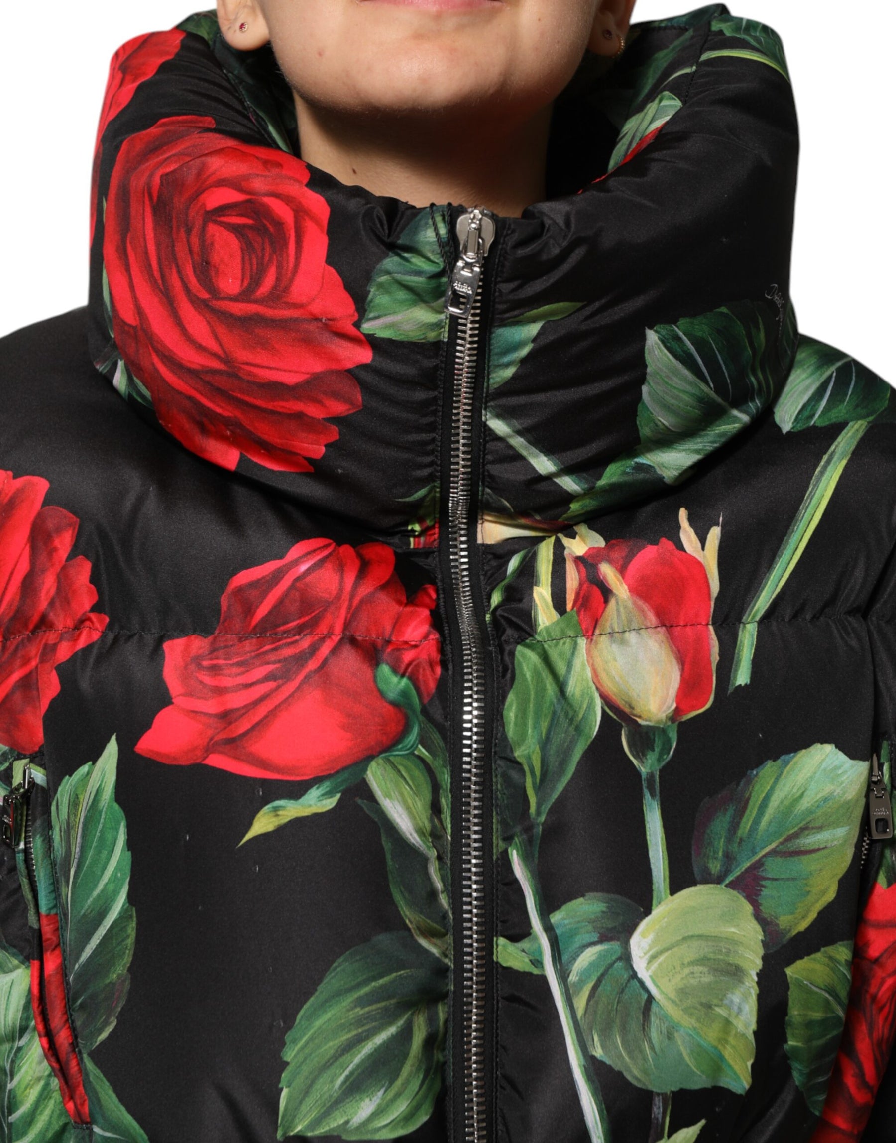 Dolce & Gabbana Multicolor Floral Puffer Coat Full Zip Jacket | Regal Royce