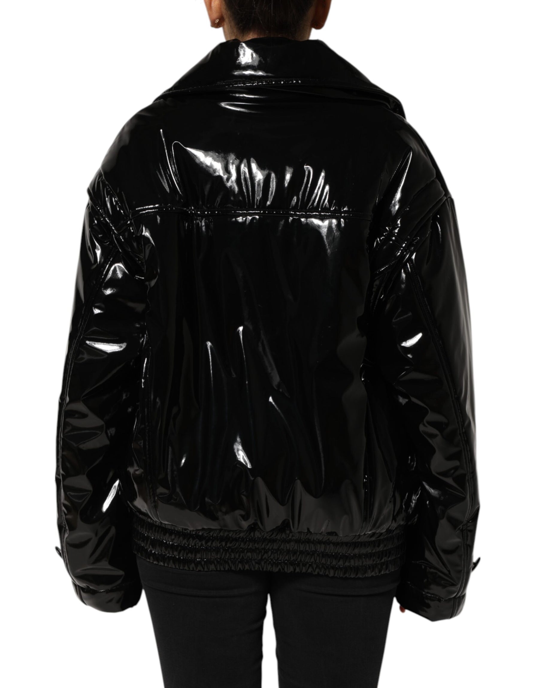 Dolce & Gabbana Polyester Black Quilted Puffer Coat  Jacket | Regal Royce