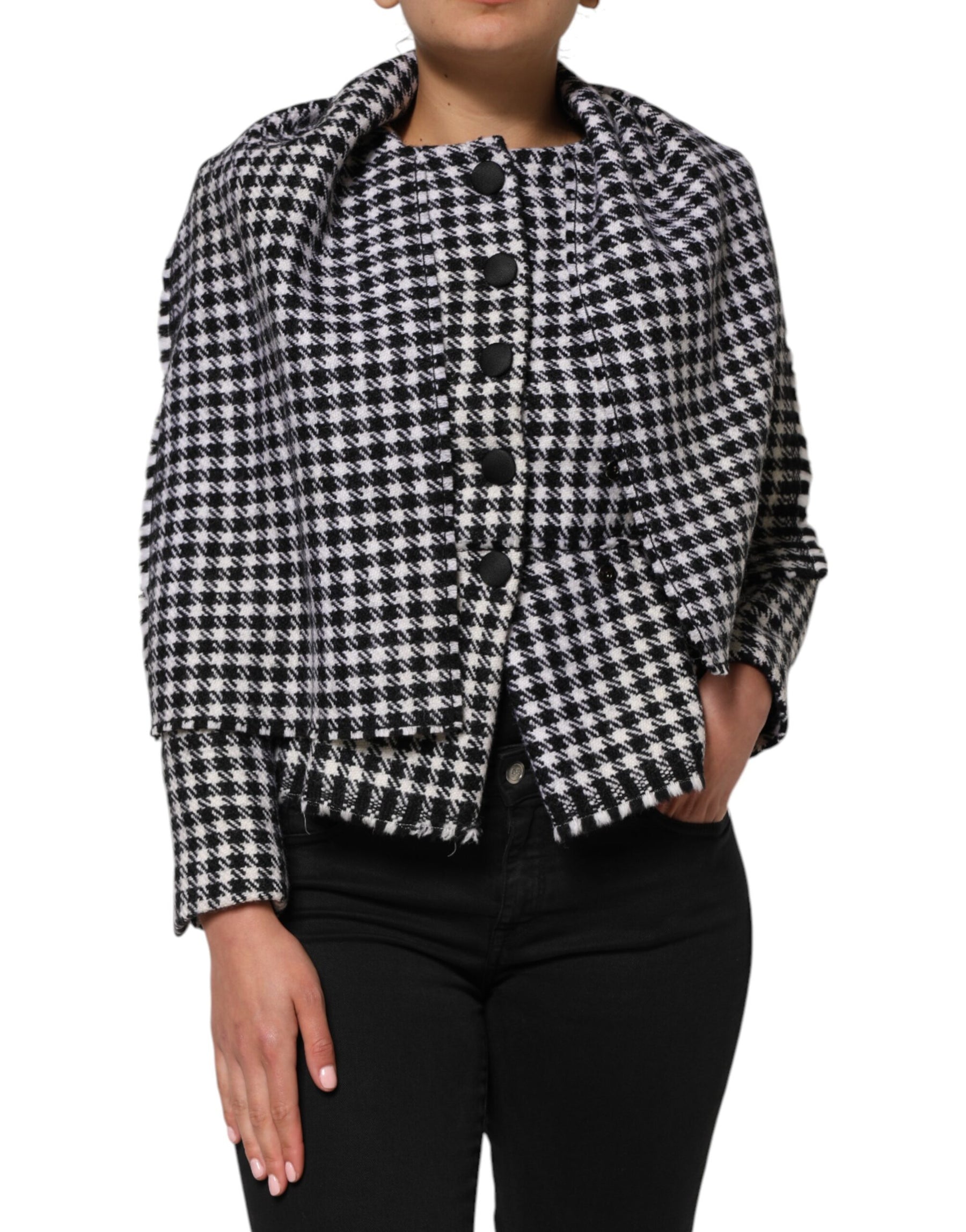 Dolce & Gabbana Multicolor Wool Monochrome Patterned Jacket | Regal Royce