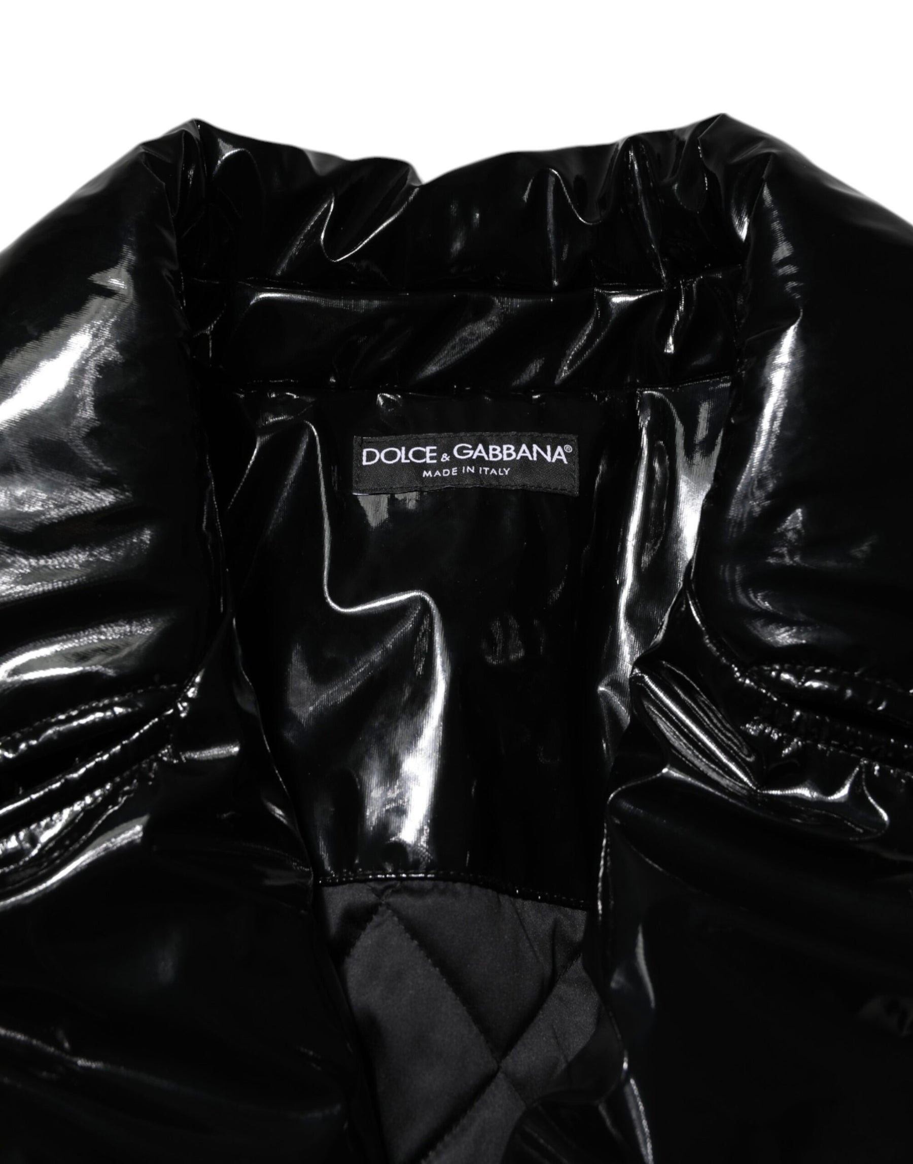 Dolce & Gabbana Black Polyester Quilted Puffer Coat Jacket | Regal Royce