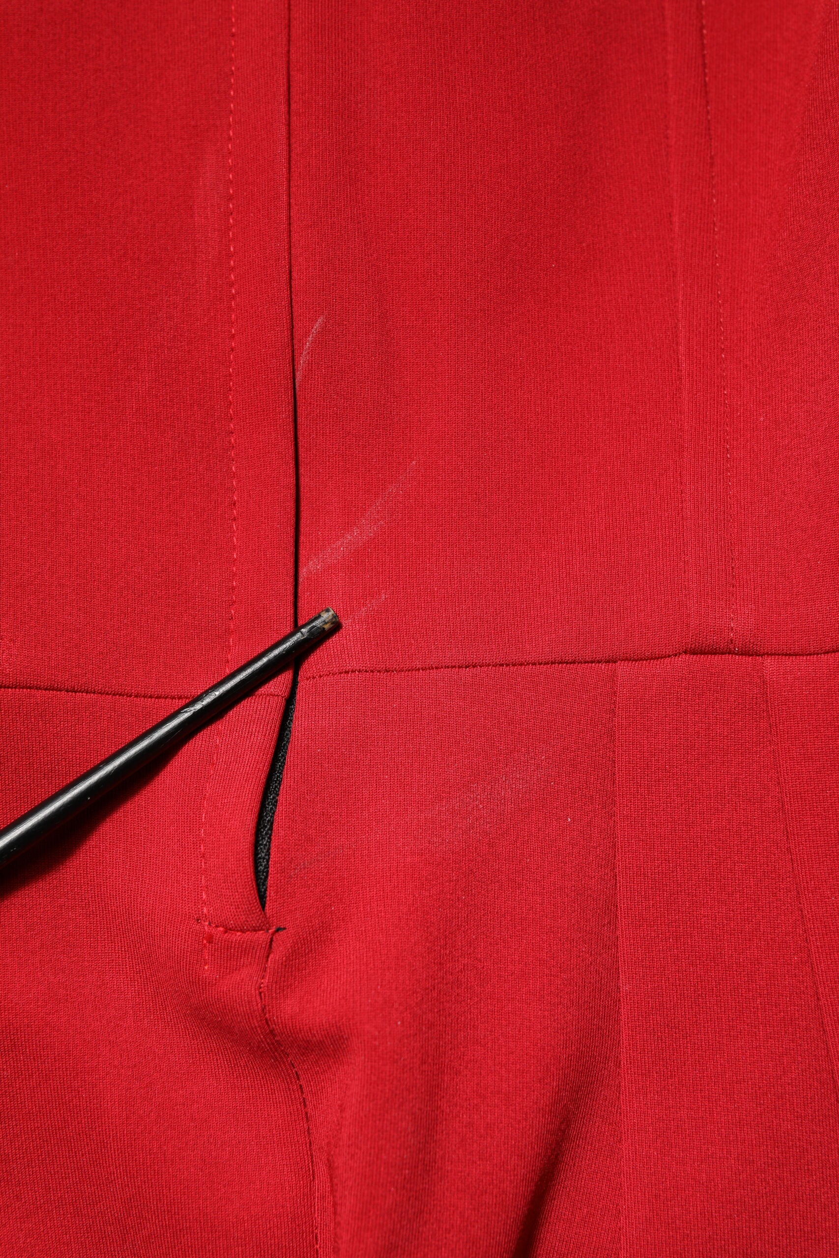 Dolce & Gabbana Red Viscose Stretch Slit Sheath Midi Dress | Regal Royce