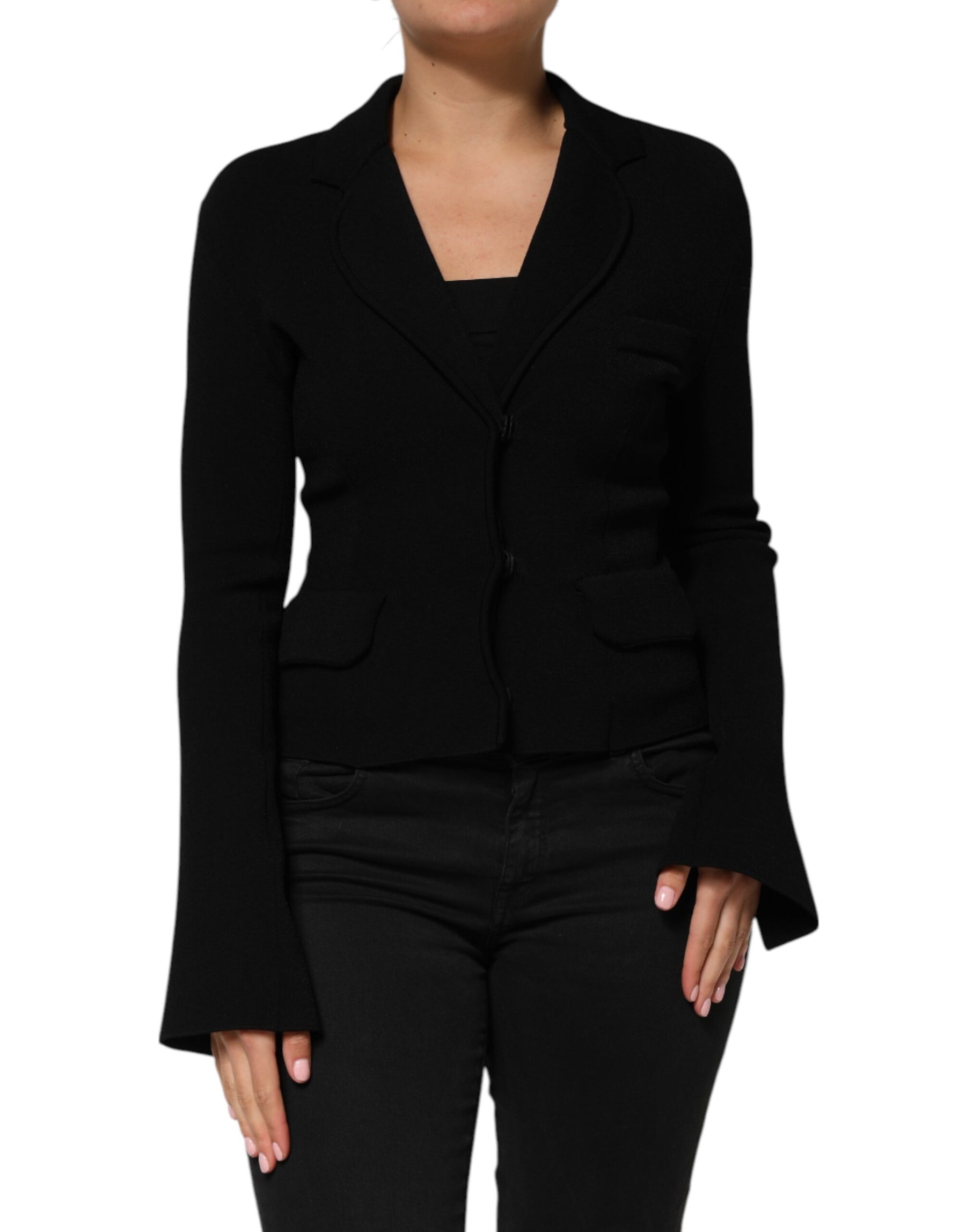 Dolce & Gabbana Black Viscose Single Breasted Blazer Jacket | Regal Royce
