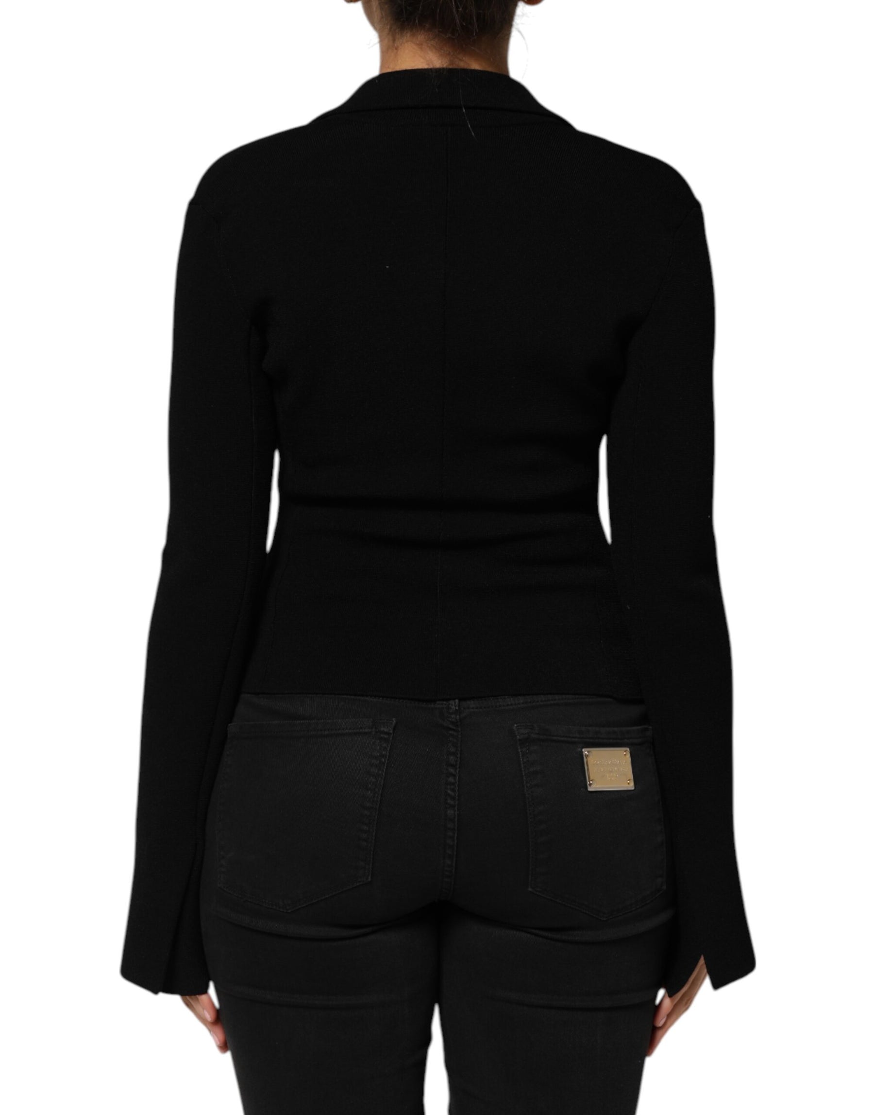Dolce & Gabbana Black Viscose Single Breasted Blazer Jacket | Regal Royce