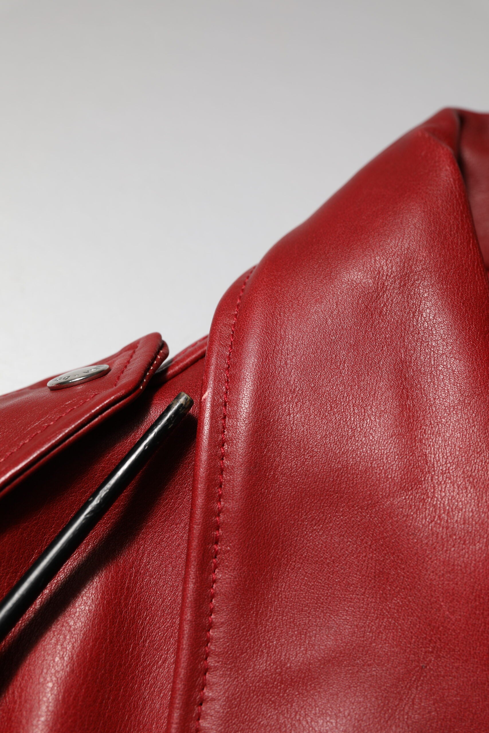 Dolce & Gabbana Red Leather Belted Full Zip Trench Coat Jacket | Regal Royce