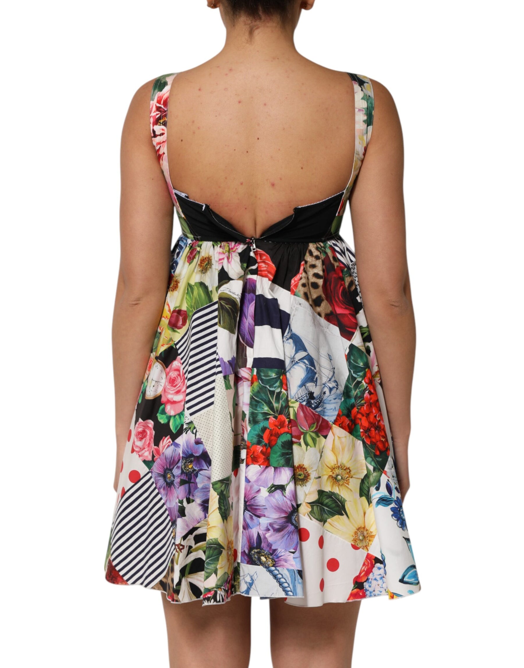 Dolce & Gabbana Multicolor Patchwork Cotton AlineMini Dress | Regal Royce
